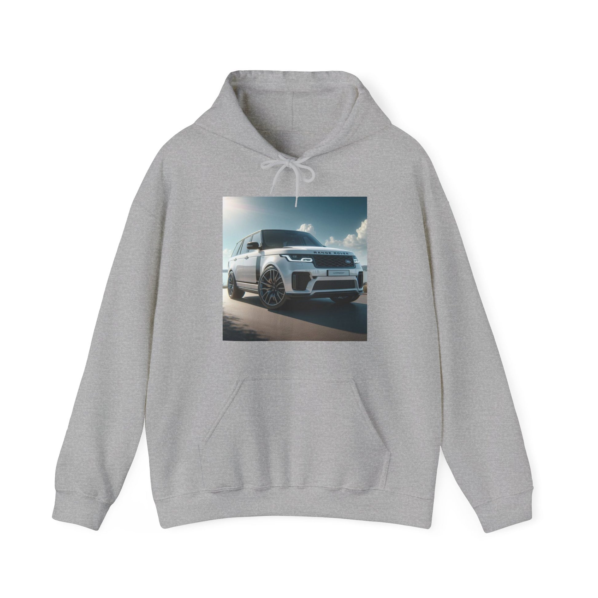 White Range Rover Hoodie Hoodie Printify Sport Grey S