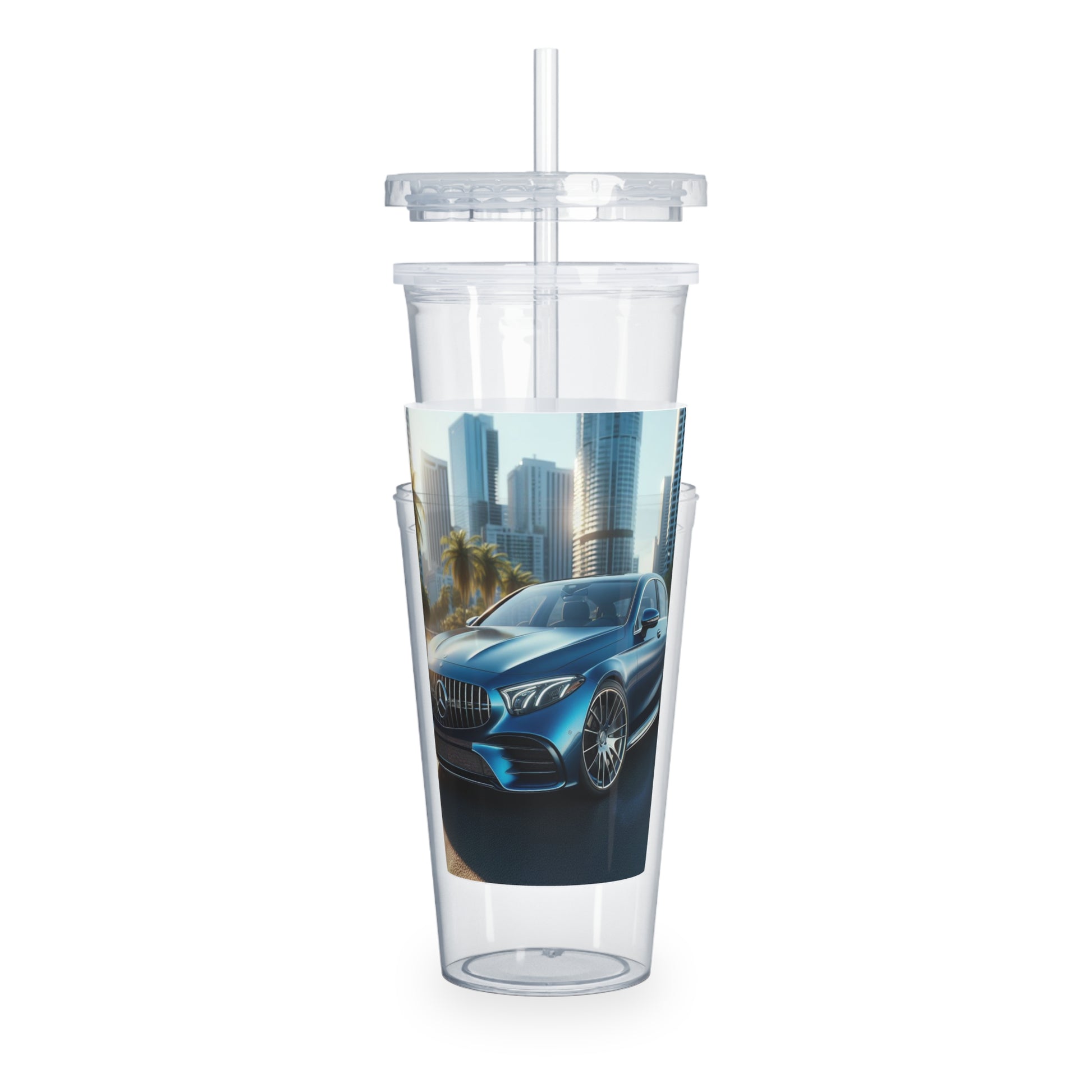 Blue Mercedes Tumbler with Straw Mug Printify