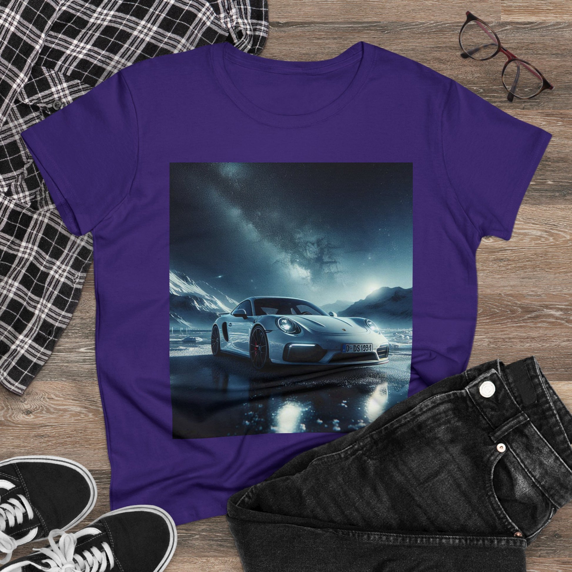 White Porsche T-Shirt T-Shirt Printify