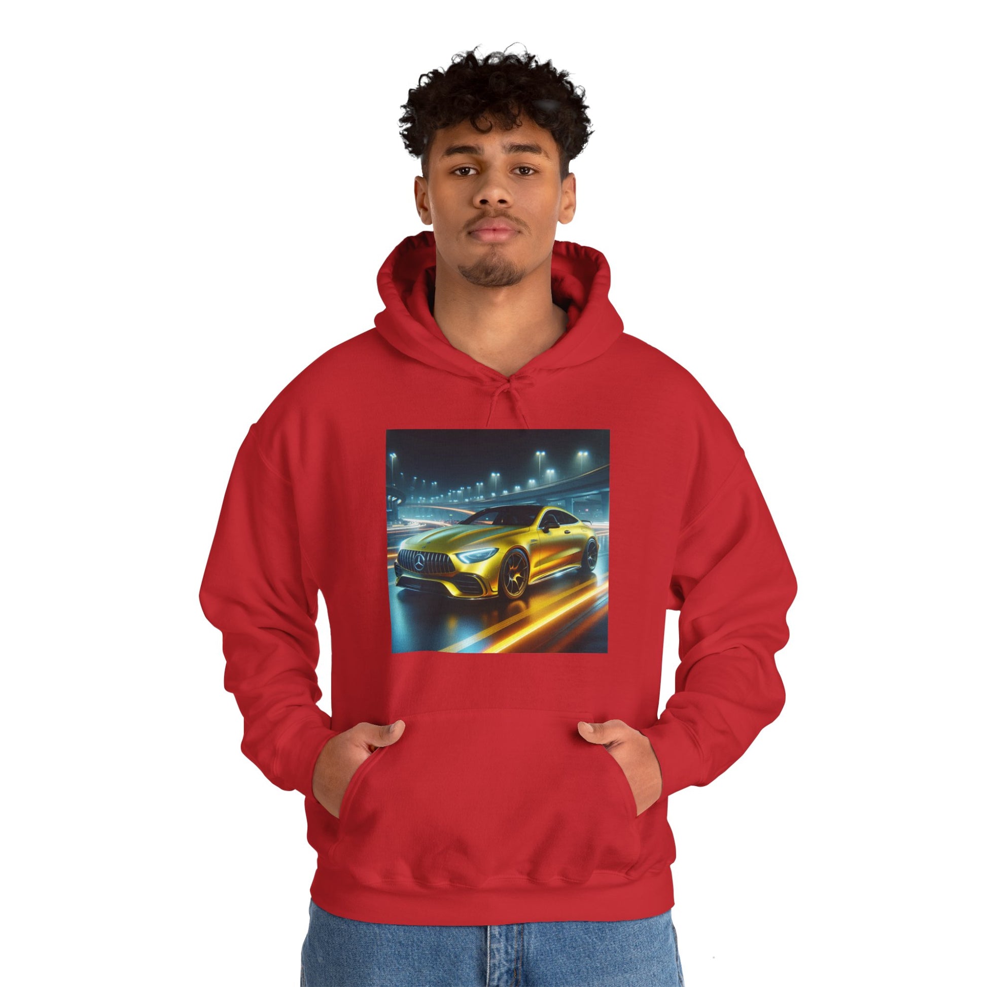 Yellow Mercedes Hoodie Hoodie Printify