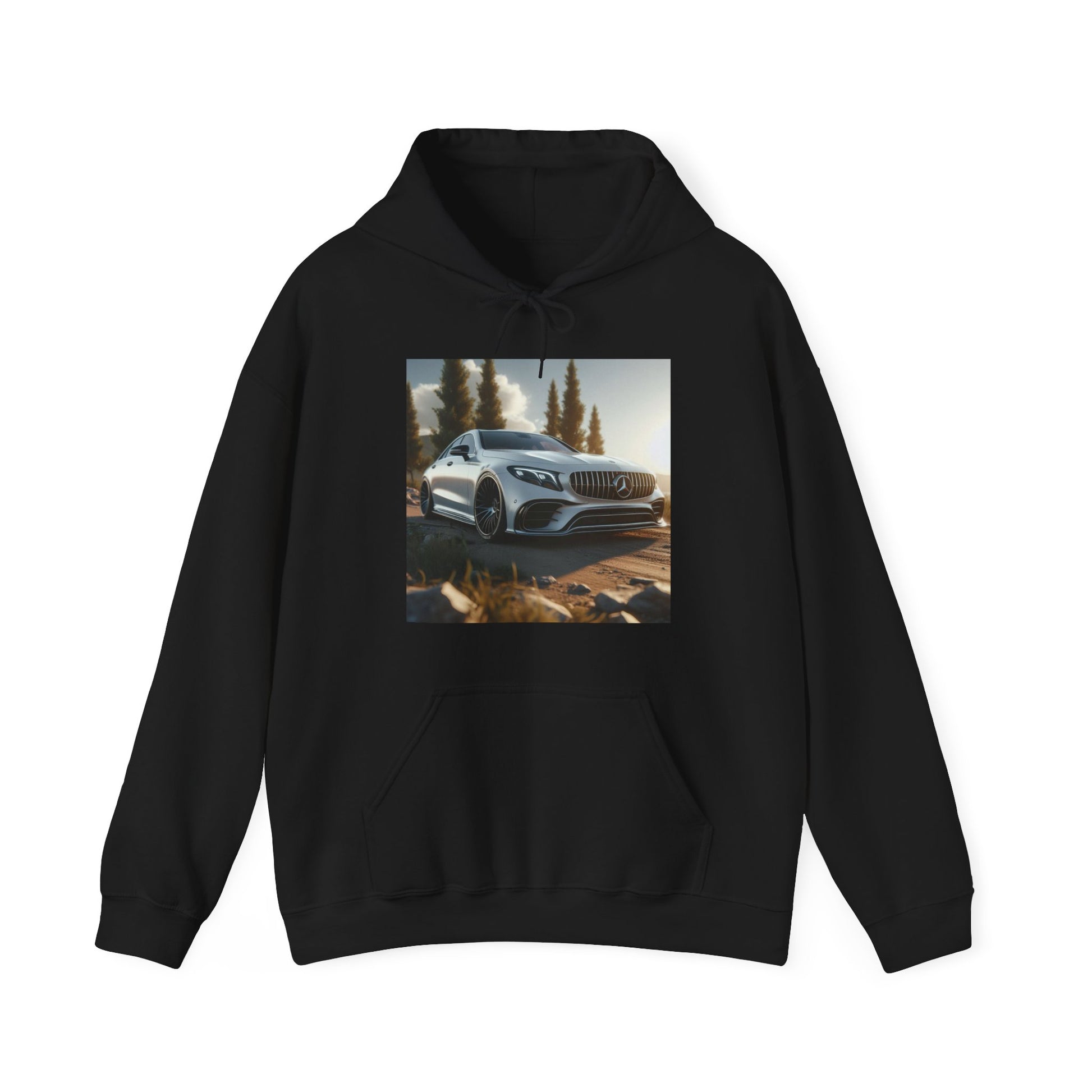 White Mercedes Hoodie Hoodie Printify Black S