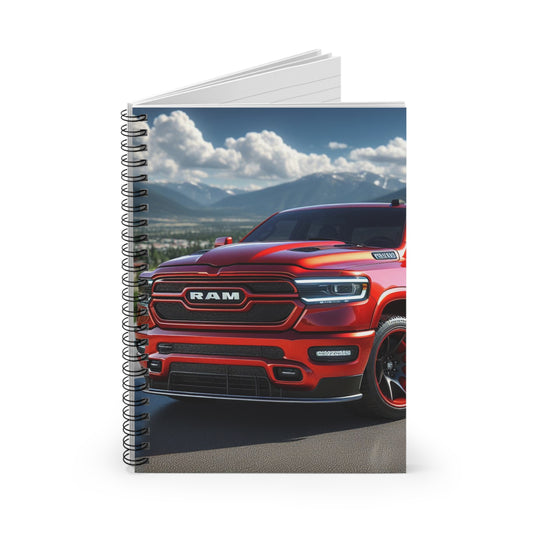 Red Dodge Ram Spiral Notebook Paper products Printify