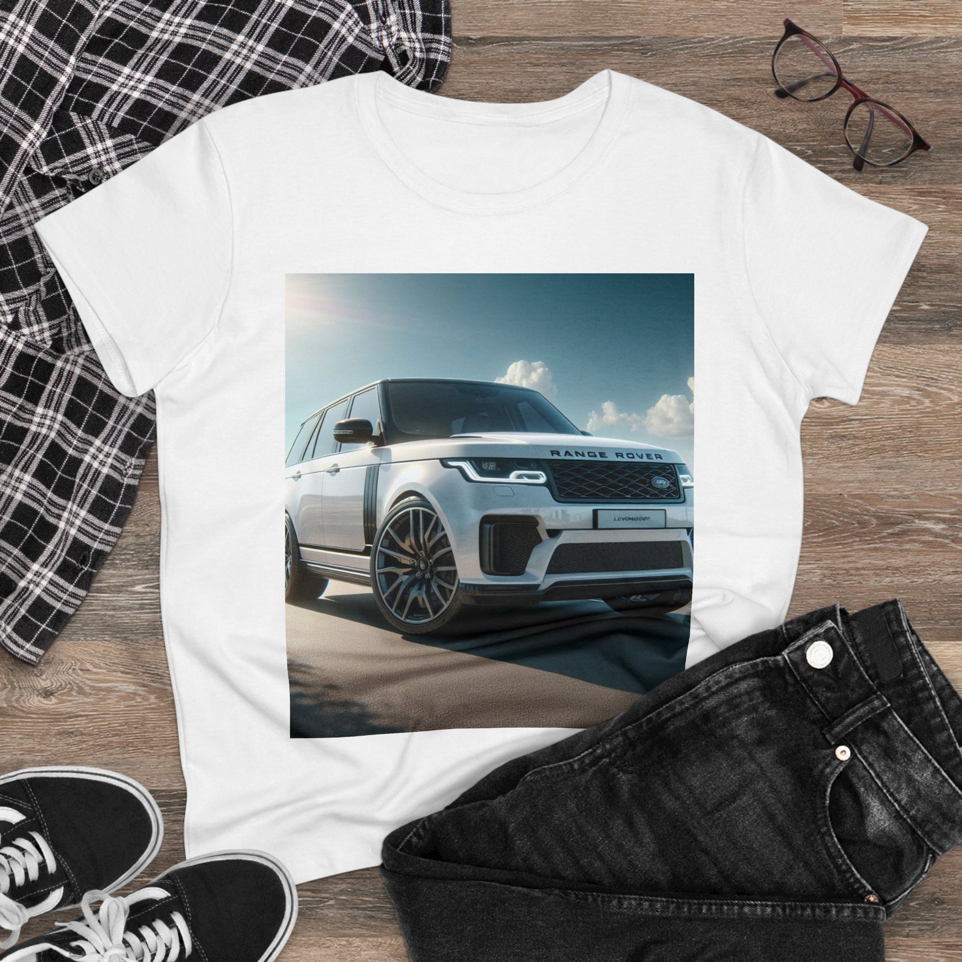 White Range Rover T-Shirt T-Shirt Printify