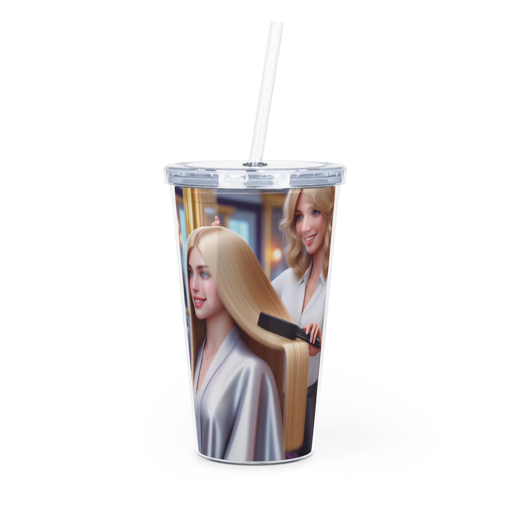 Hair Day Tumbler with Straw Mug Printify 20oz Transparent