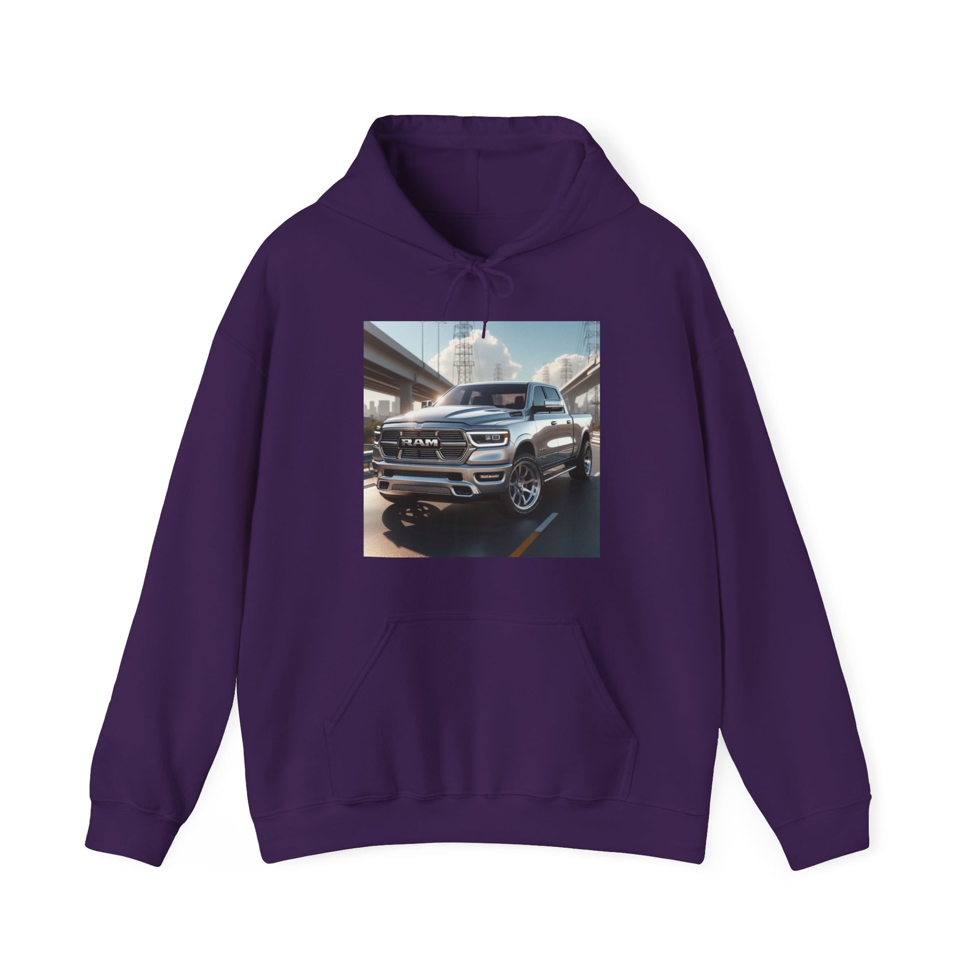 Silver Dodge Ram Hoodie Hoodie Printify Purple S