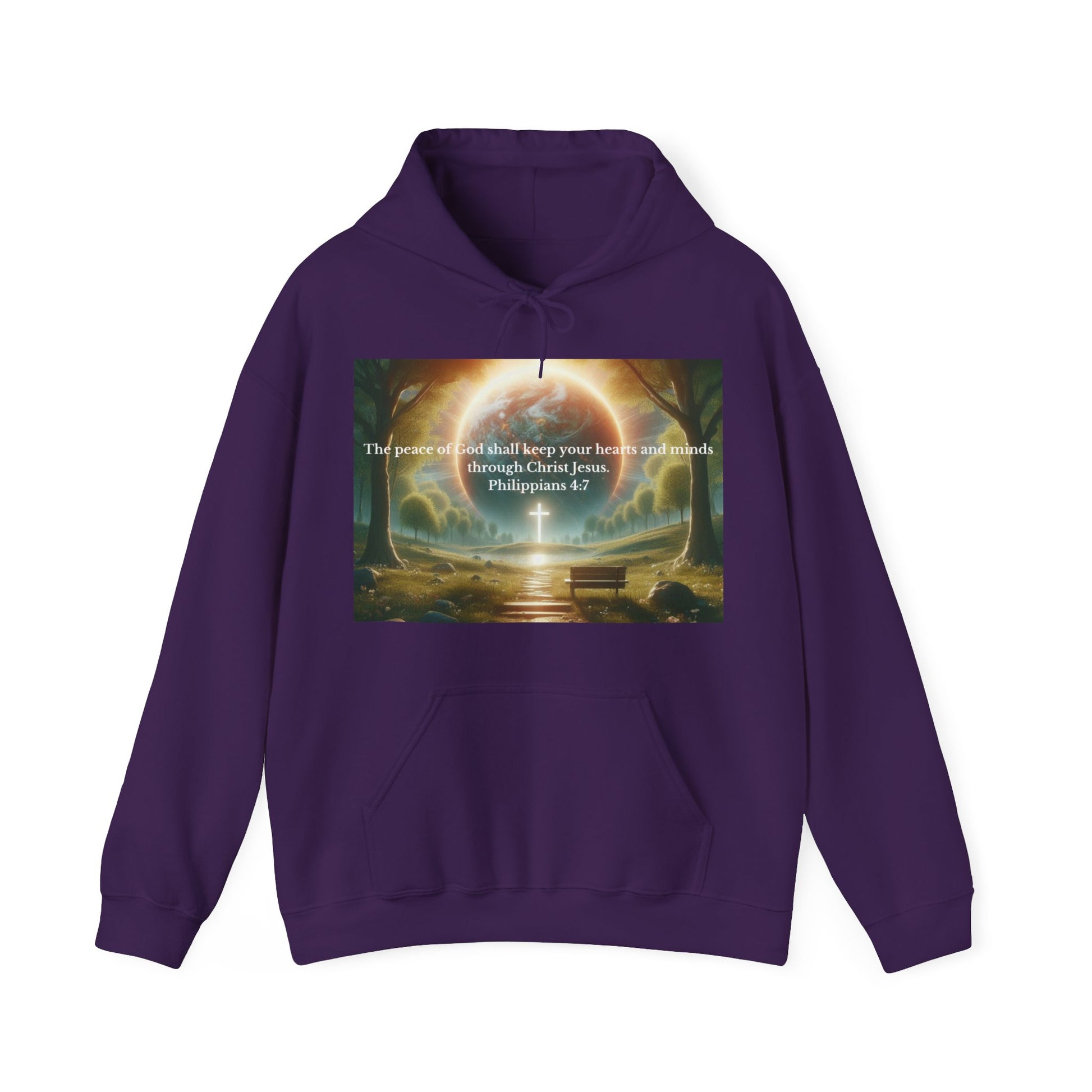Philippians 4:7 Hoodie Hoodie Printify Purple S