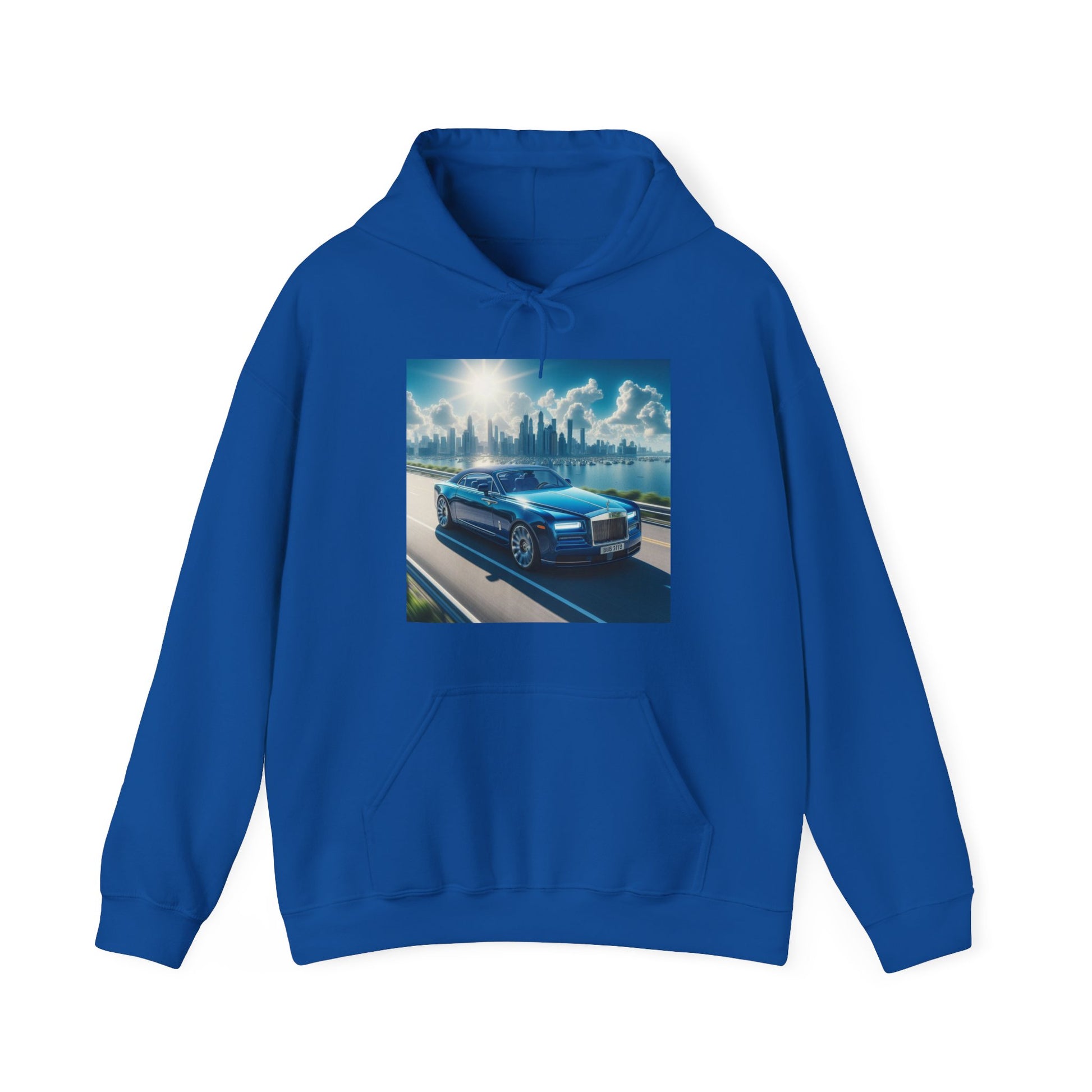 Blue Rolls Royce Hoodie Hoodie Printify Royal S