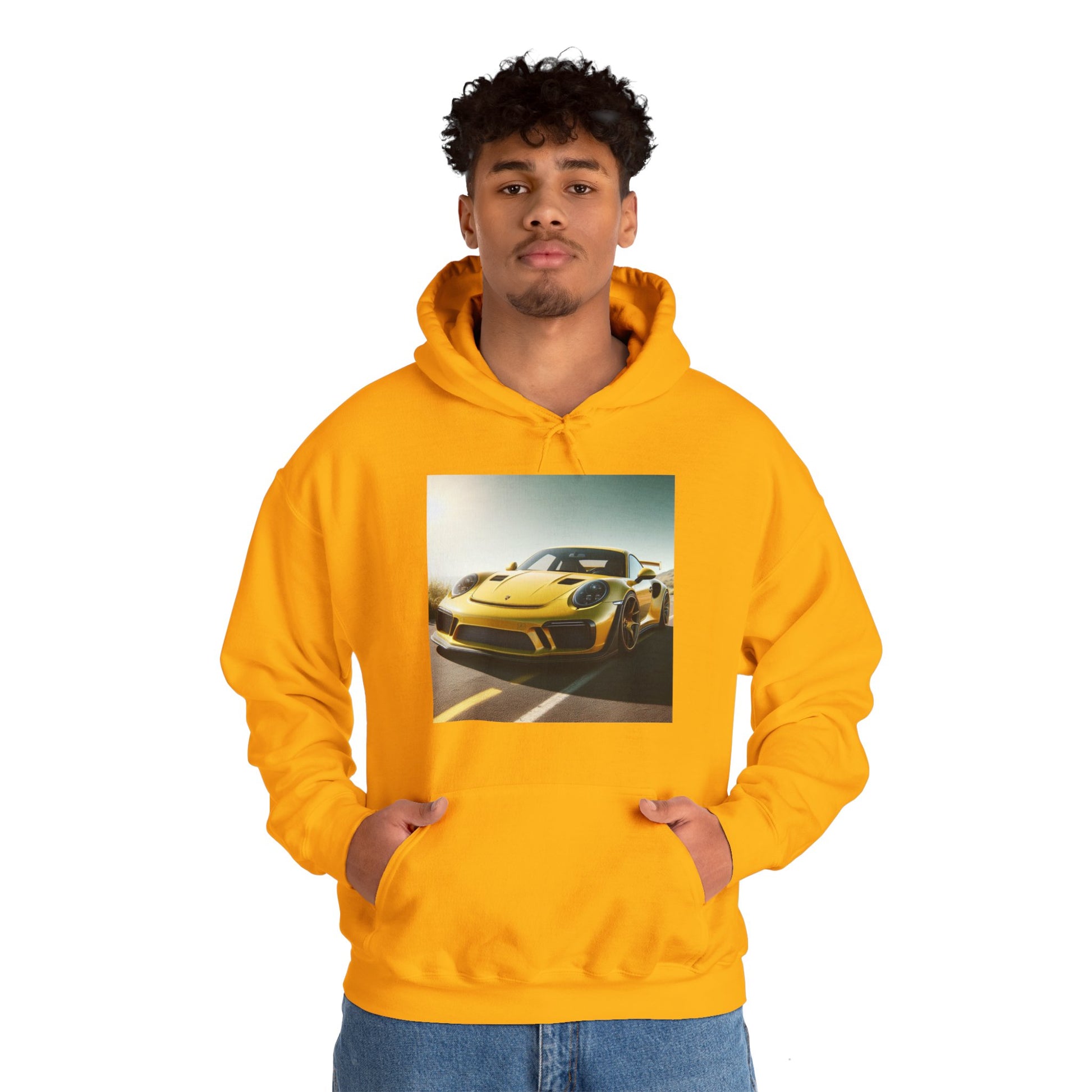 Yellow Porsche Hoodie Hoodie Printify