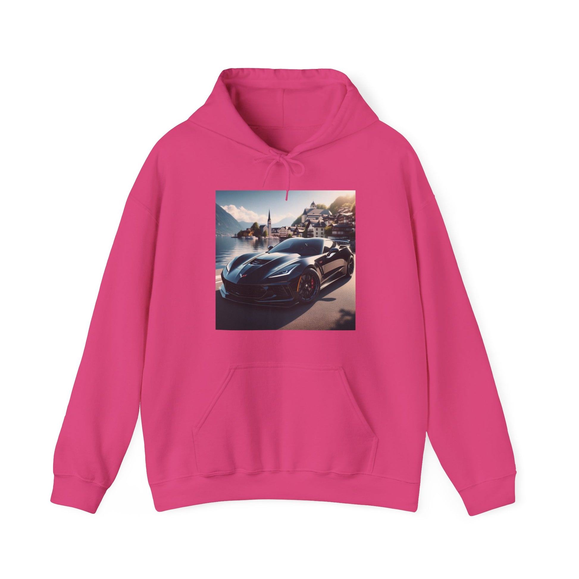 Black Corvette Hoodie Hoodie Printify Heliconia S