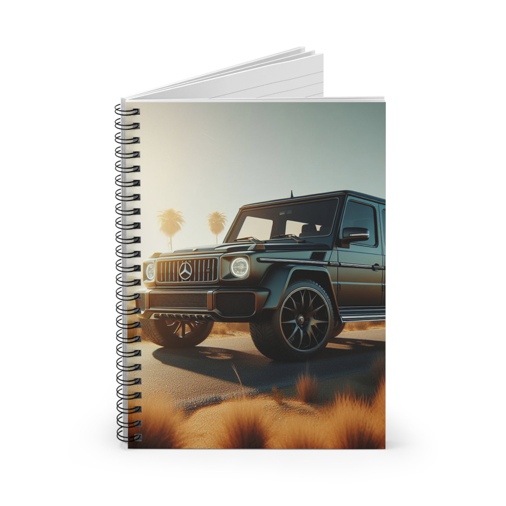Black G-Wagon Spiral Notebook Paper products Printify