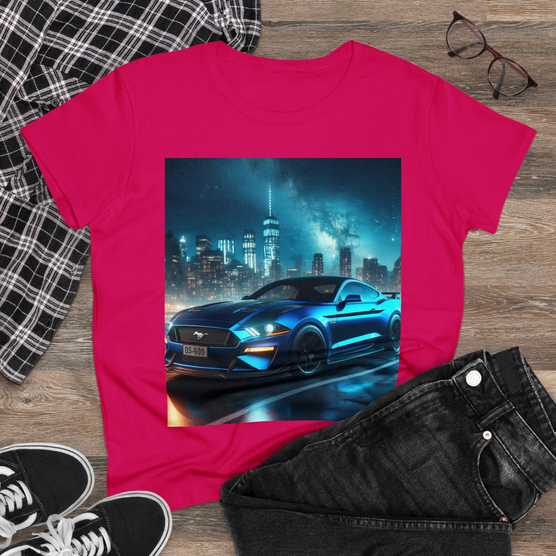 Blue Mustang T-Shirt T-Shirt Printify