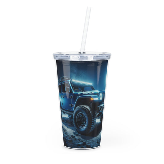Blue Rubicon Tumbler with Straw Mug Printify 20oz Transparent