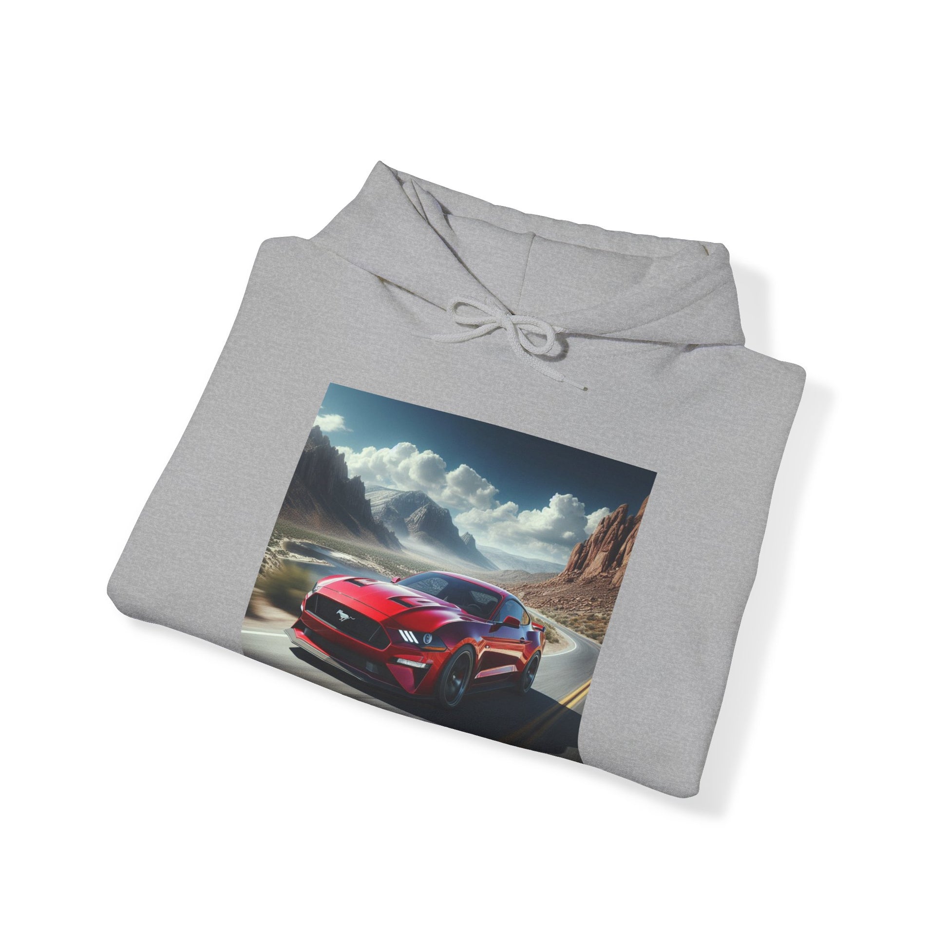 Red Mustang Hoodie Hoodie Printify