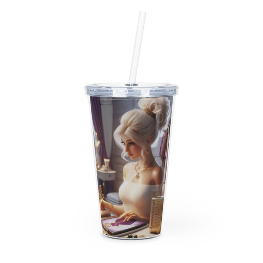 Fashion and Beauty Tumbler with Straw Mug Printify 20oz Transparent
