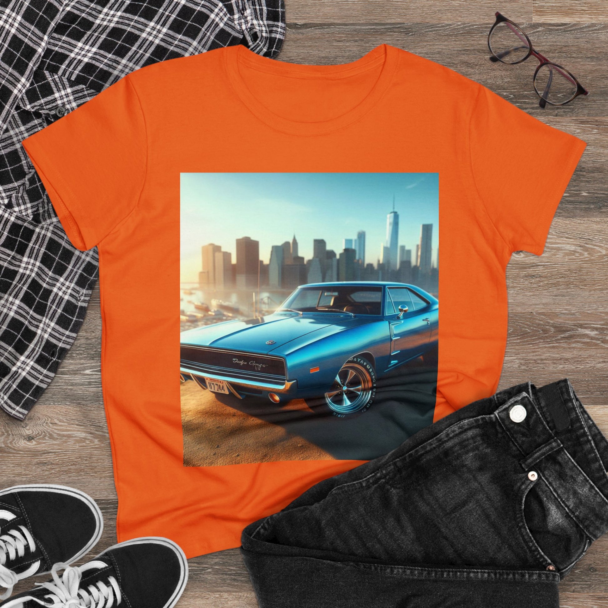 1970 Blue Dodge Charger T-Shirt T-Shirt Printify