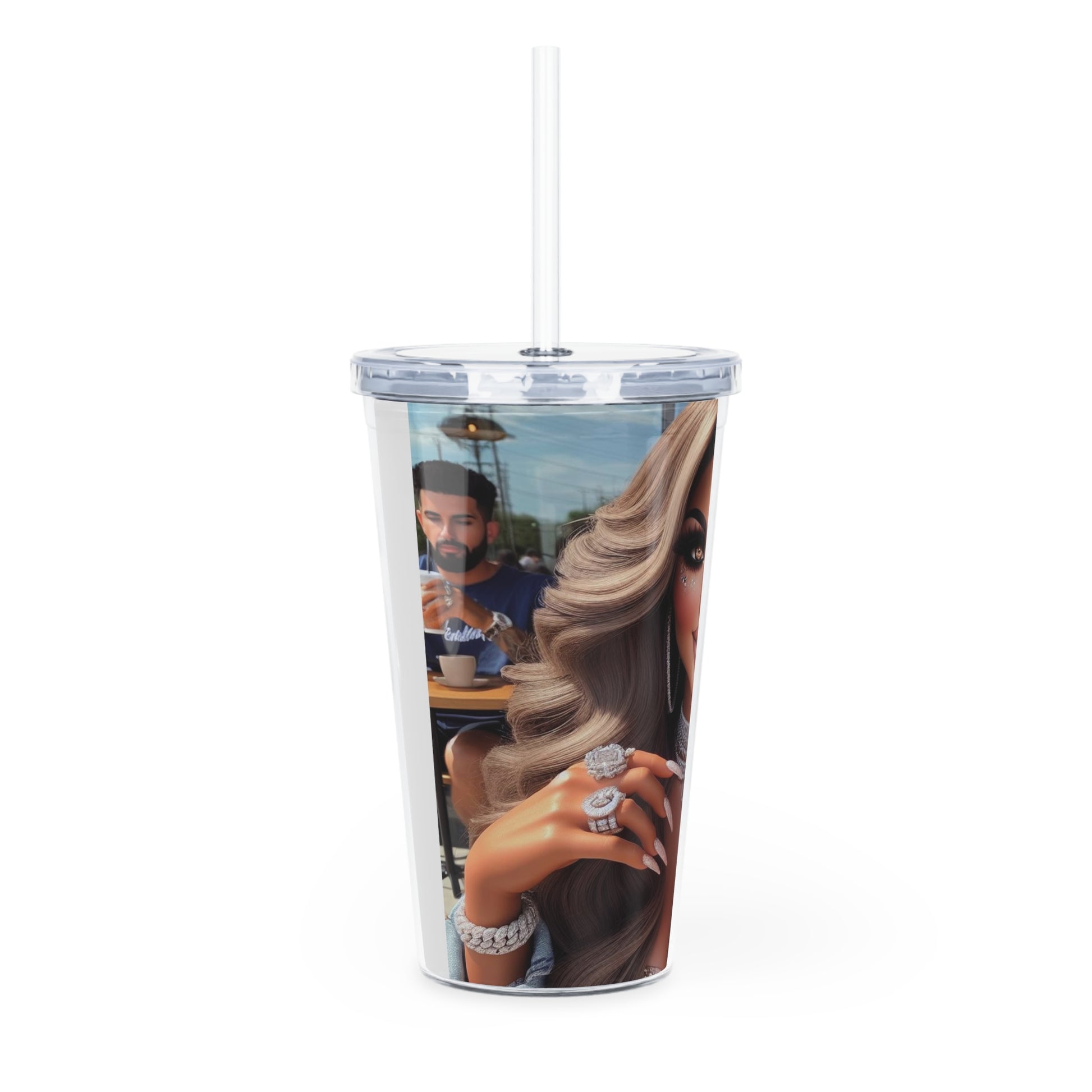 Coffee Beauty Tumbler with Straw Mug Printify