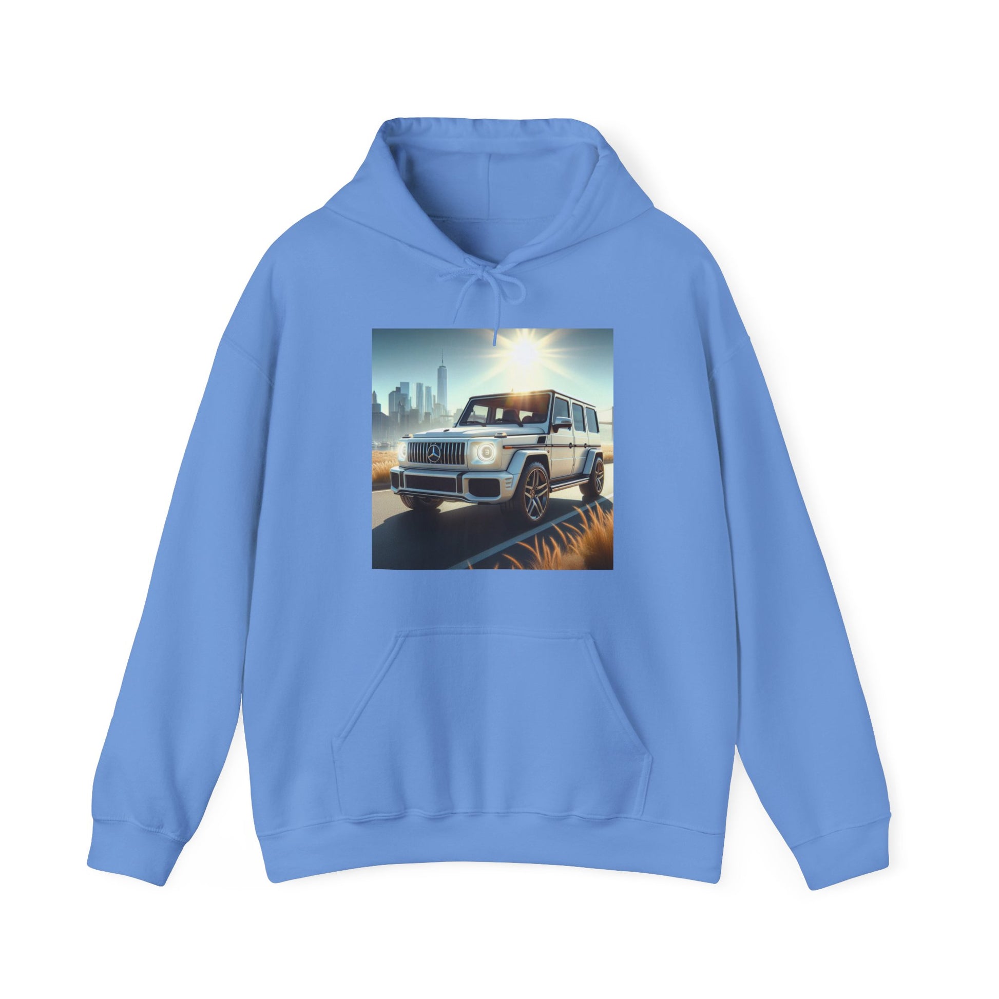 White G-Wagon Hoodie Hoodie Printify Carolina Blue S