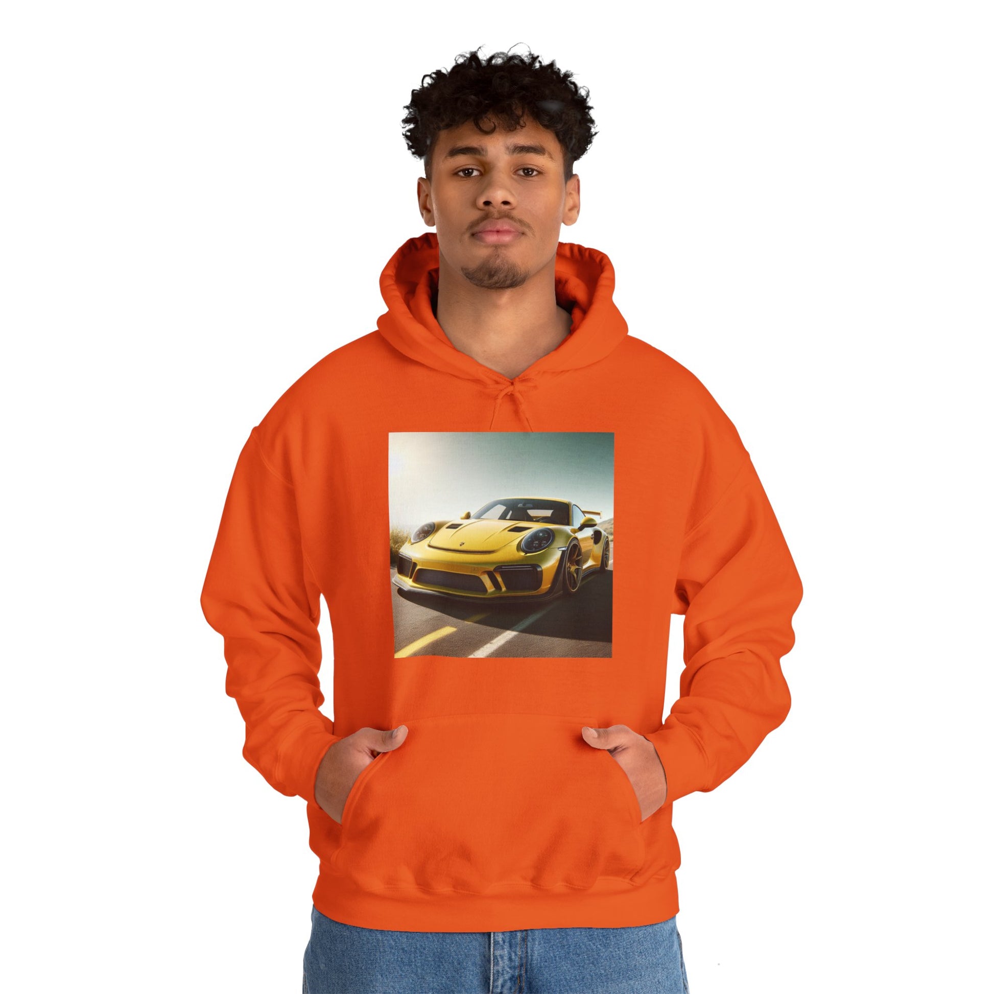Yellow Porsche Hoodie Hoodie Printify