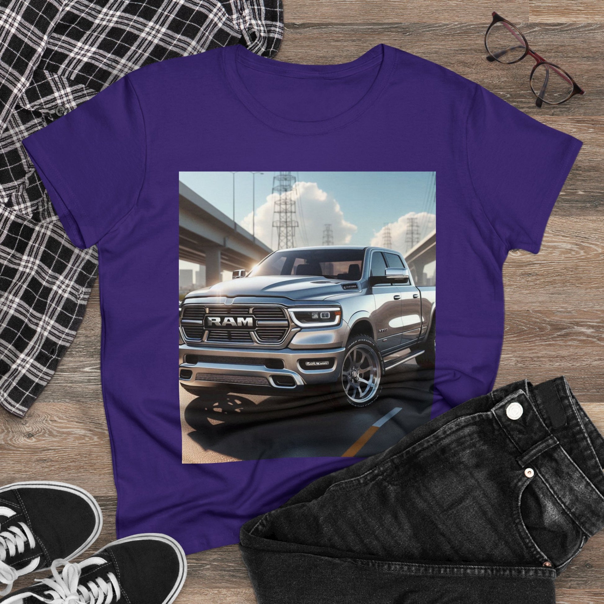 Silver Dodge Ram T-Shirt T-Shirt Printify