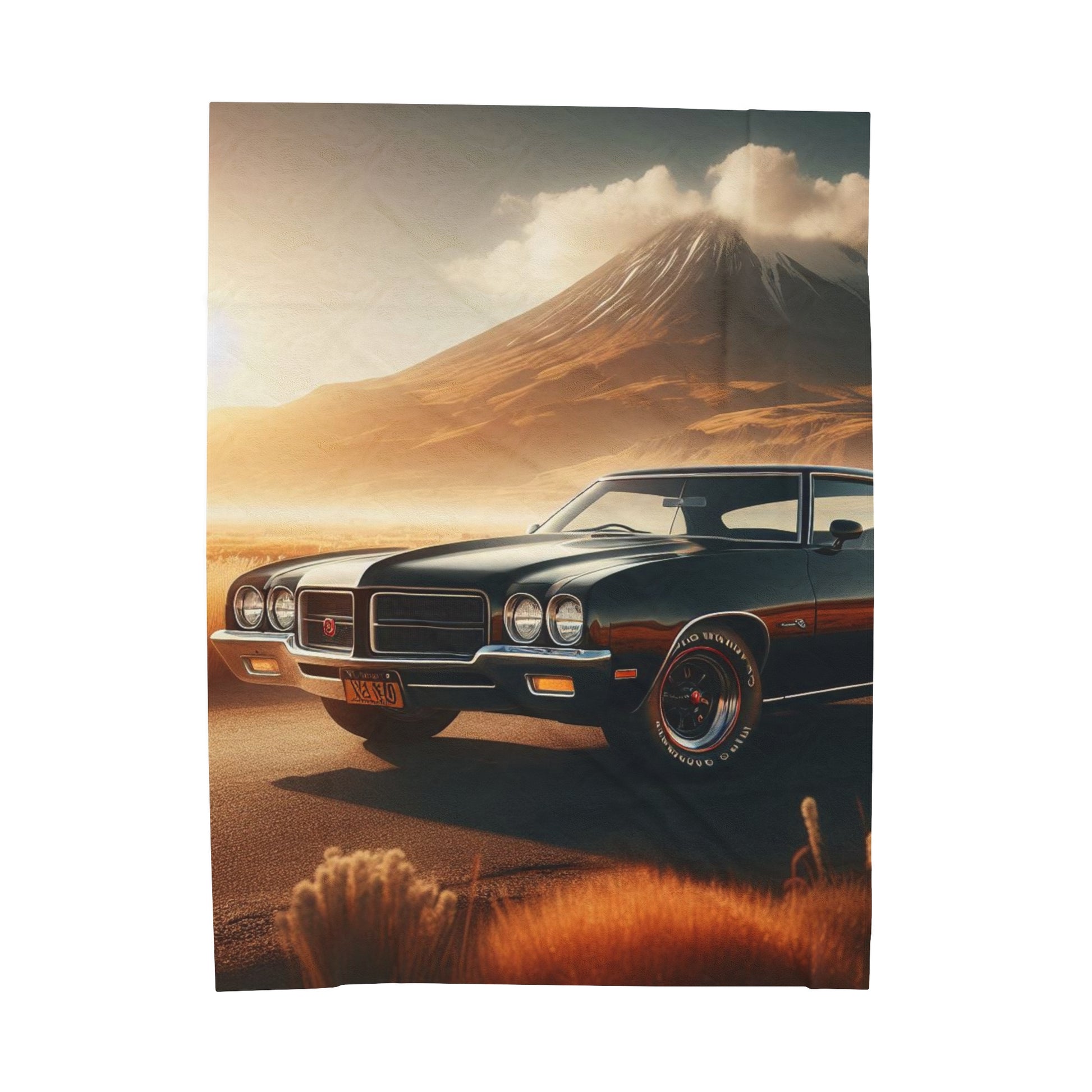 1972 Black Buick Gran Sport Plush Blanket All Over Prints Printify 60" × 80"