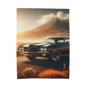 1972 Black Buick Gran Sport Plush Blanket All Over Prints Printify 60" × 80"