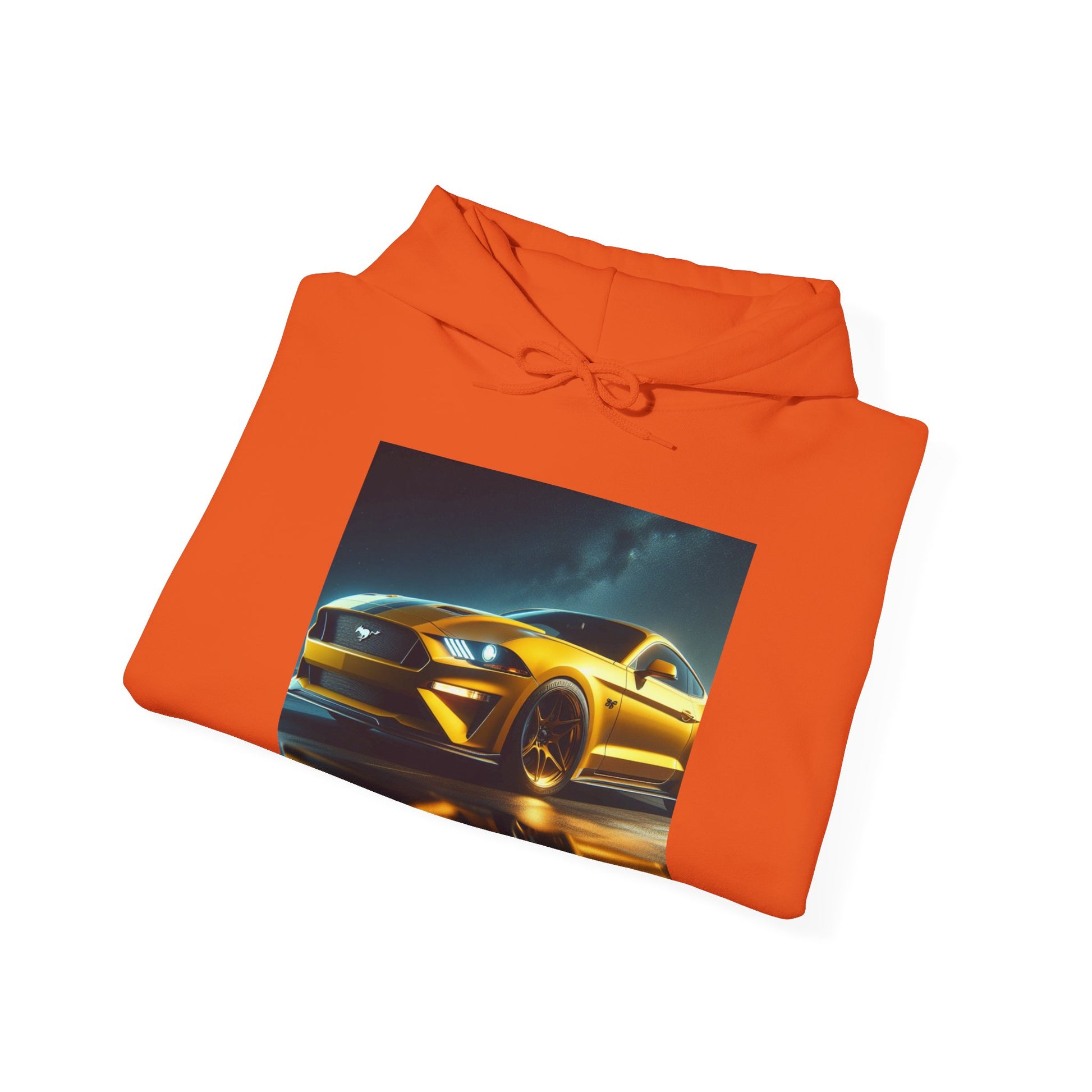 Yellow Mustang Hoodie Hoodie Printify