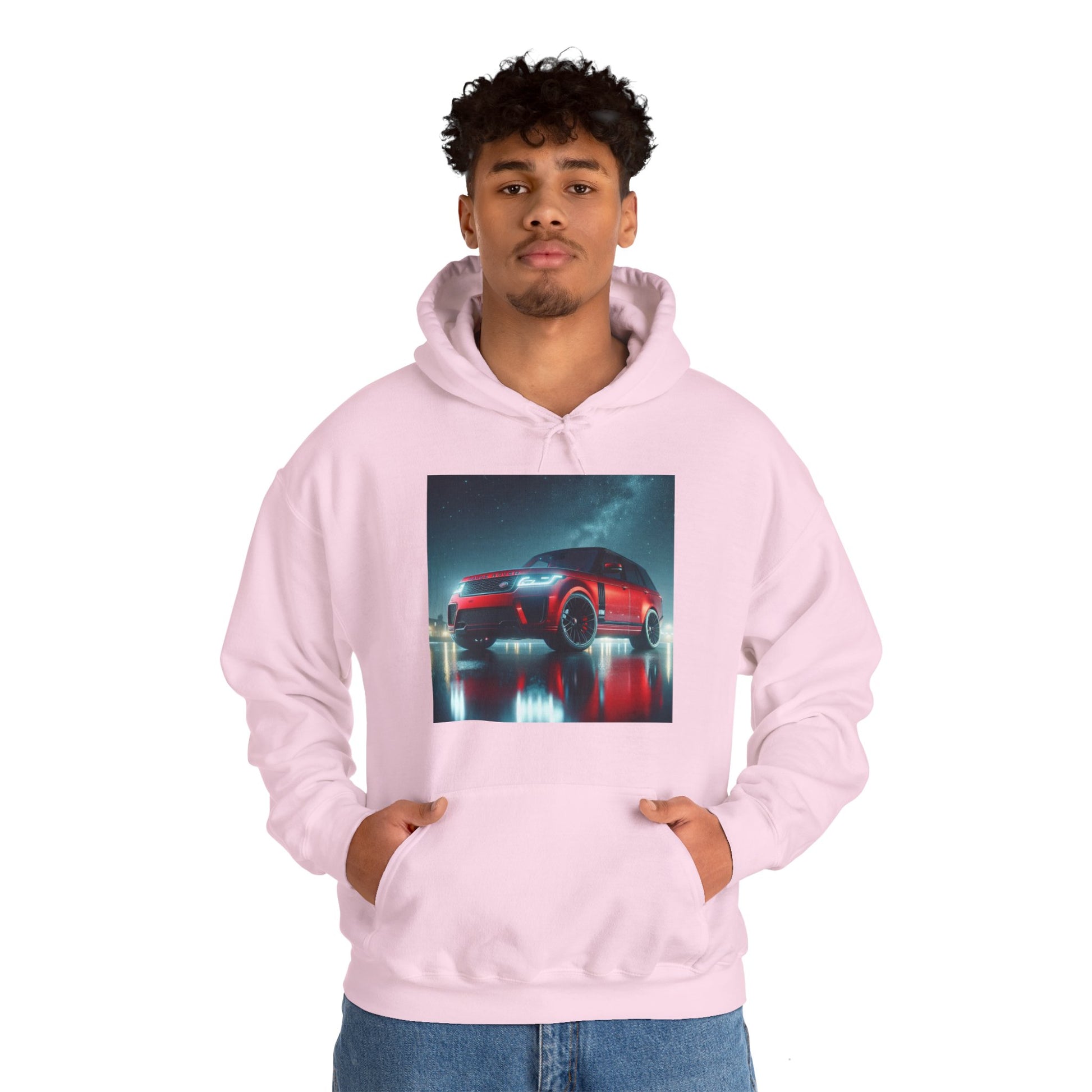 Red Range Rover Hoodie Hoodie Printify