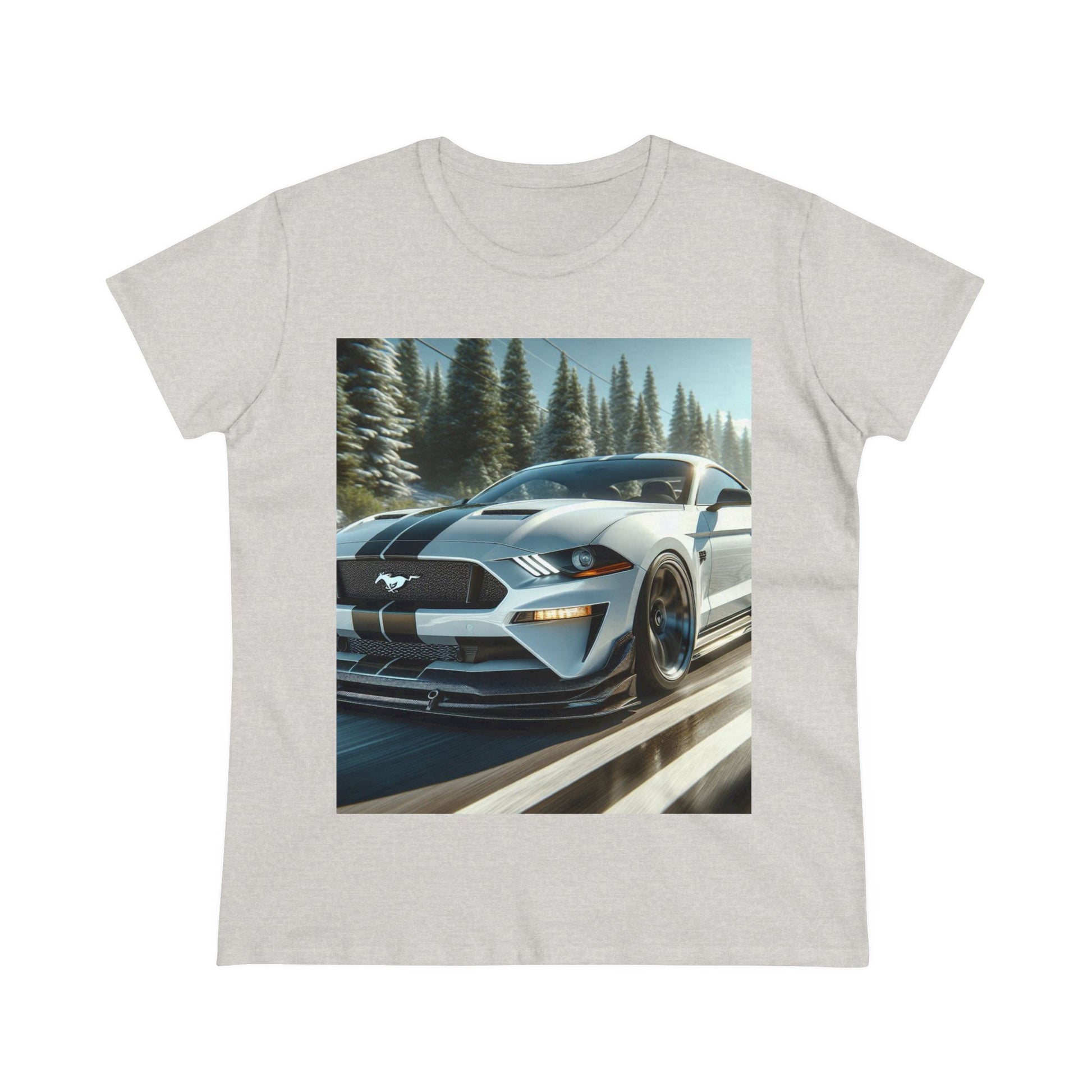 White Mustang T-Shirt T-Shirt Printify Ash S
