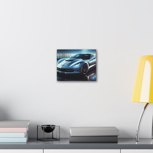 White Corvette Canvas Canvas Printify 10" x 8" (Horizontal) 0.75''