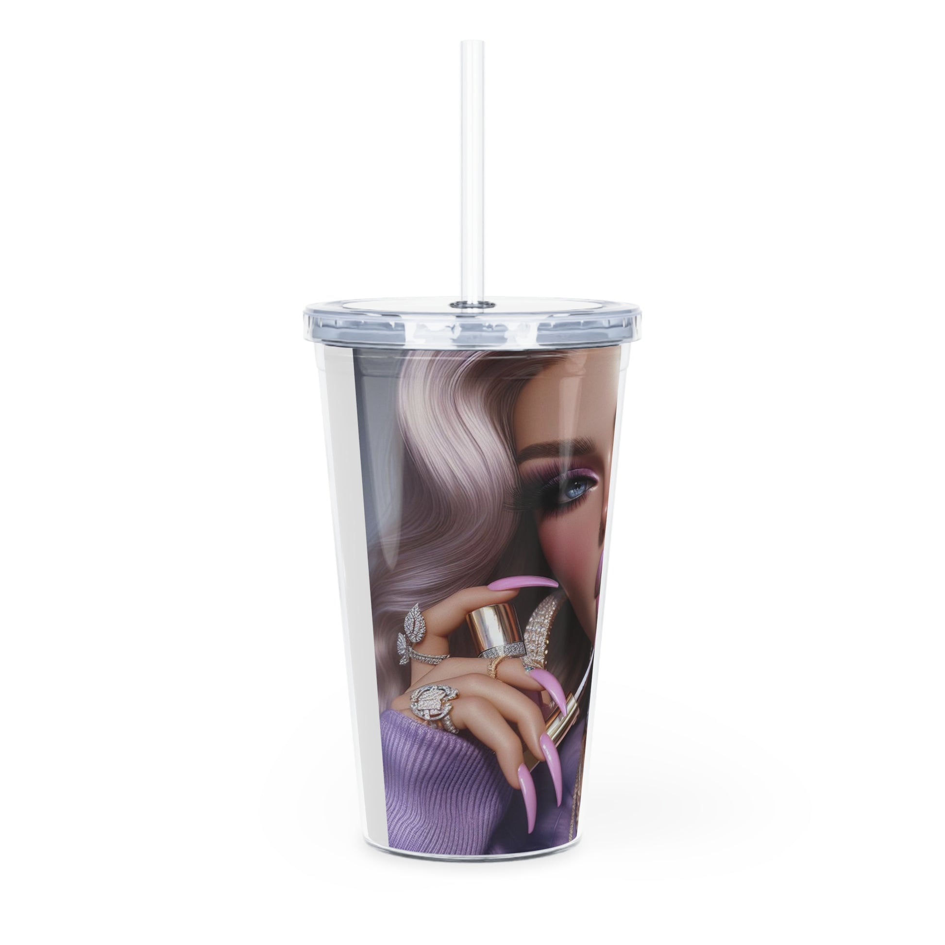 Gloss Up Tumbler with Straw Mug Printify