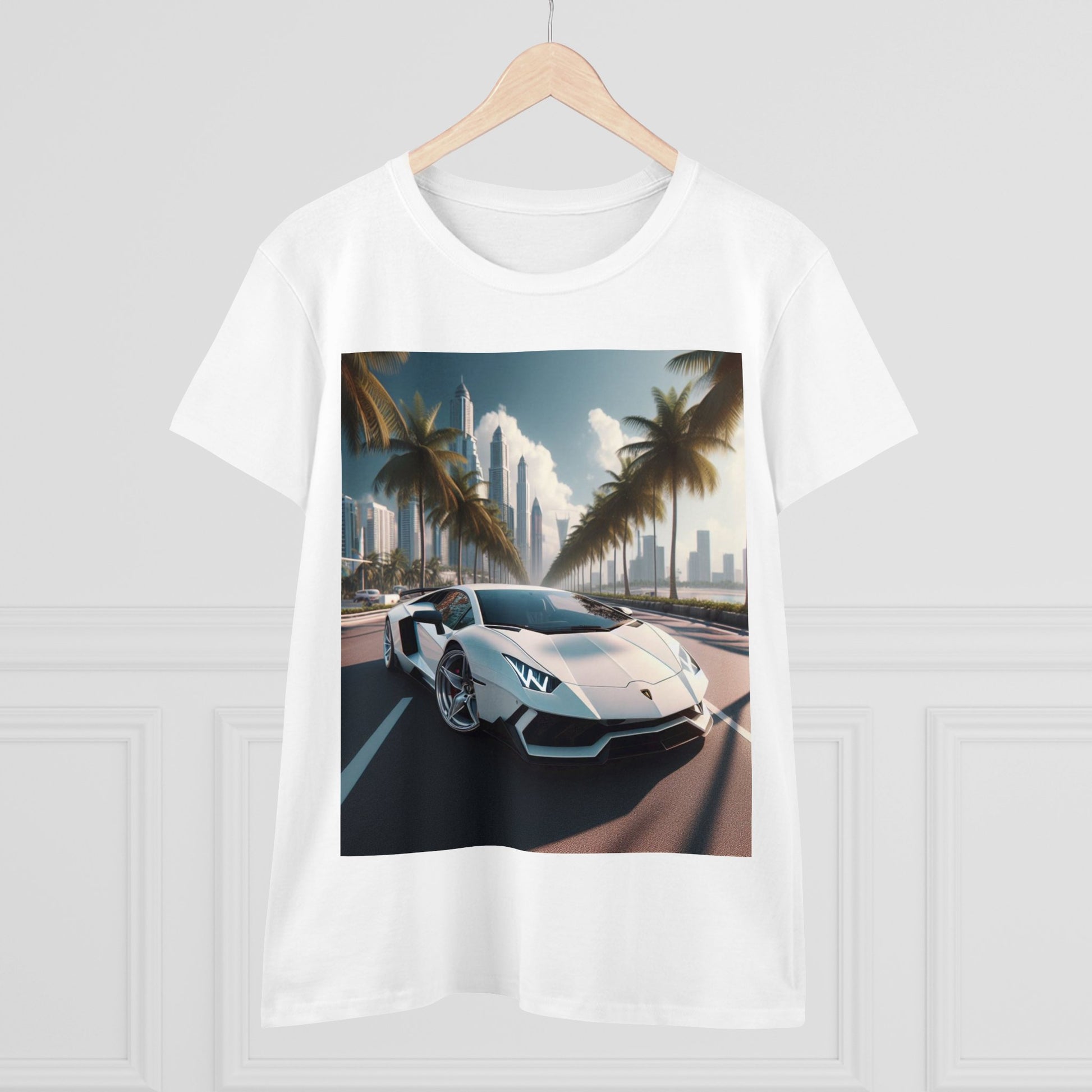 White Lamborghini T-Shirt T-Shirt Printify