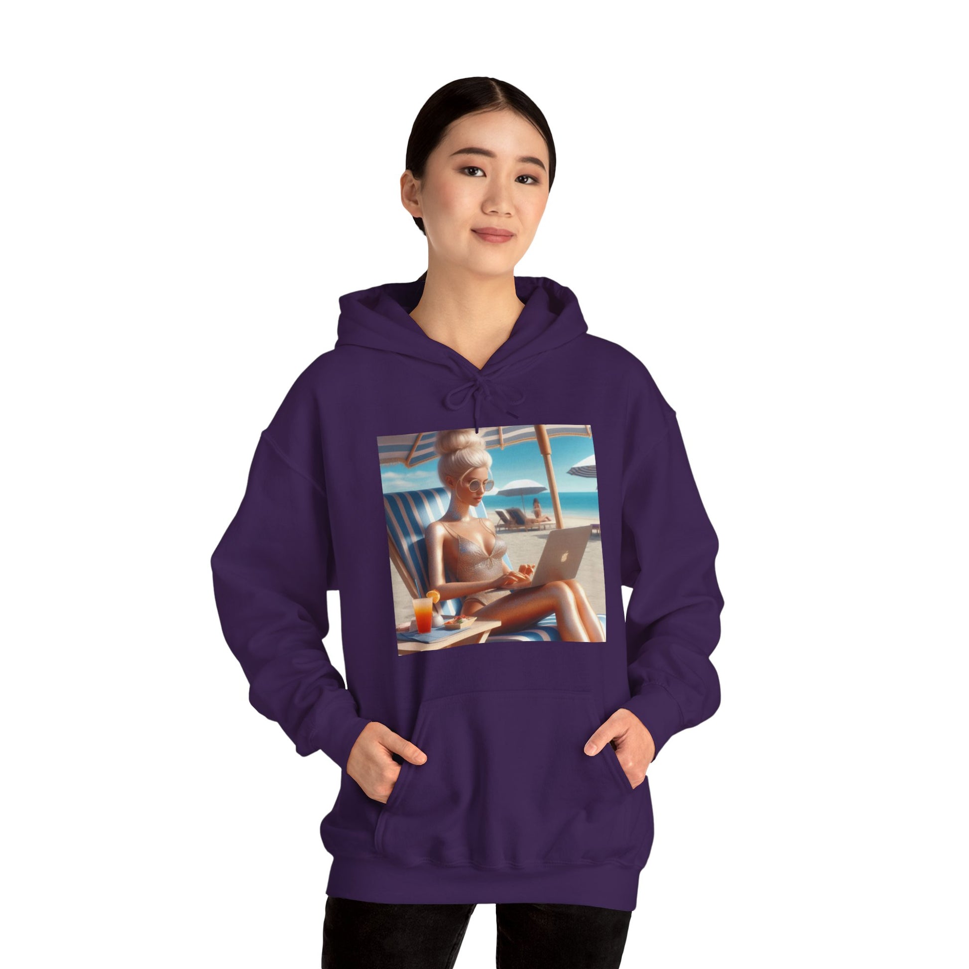 Work Day at the Beach Hoodie Hoodie Printify