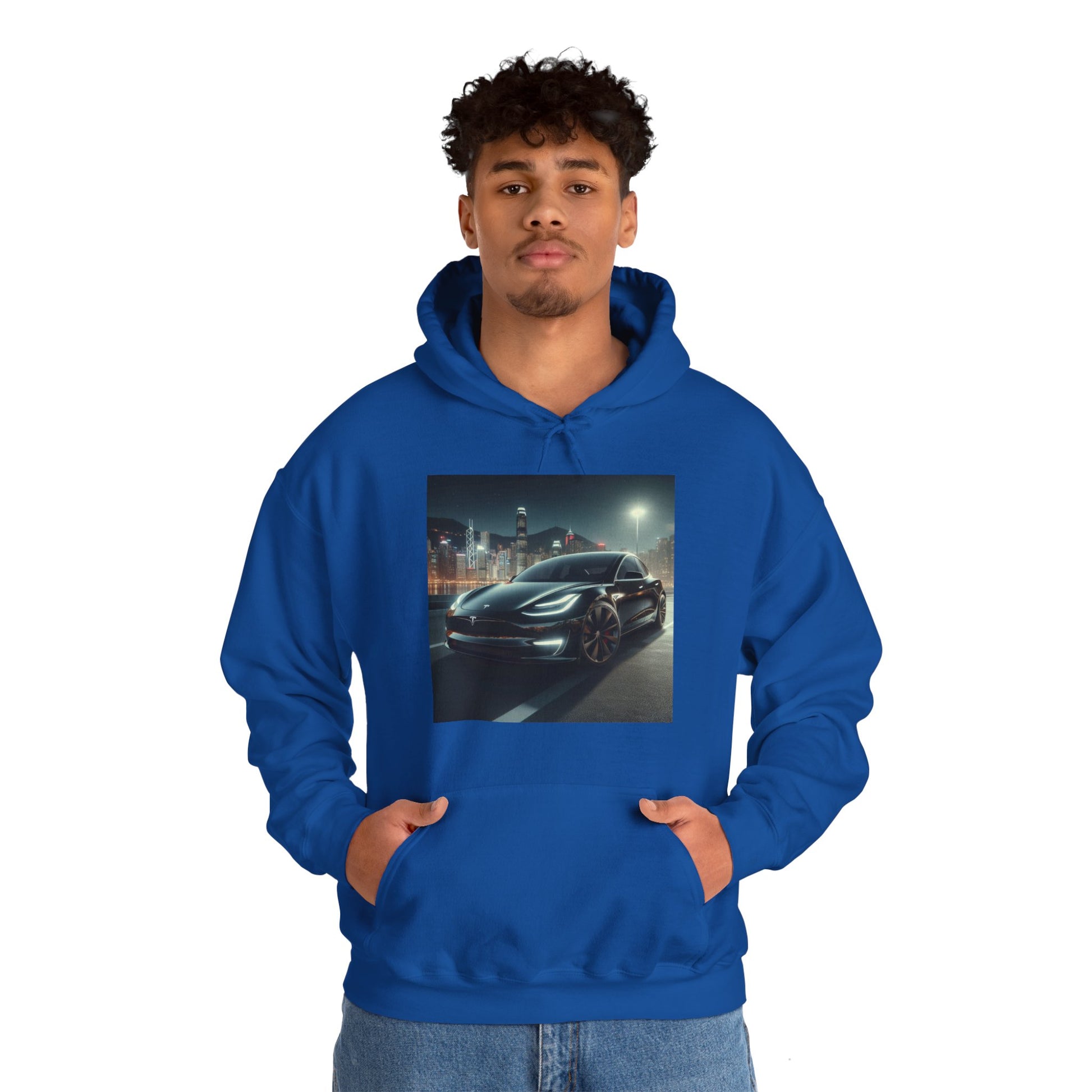 Black Tesla Hoodie Hoodie Printify