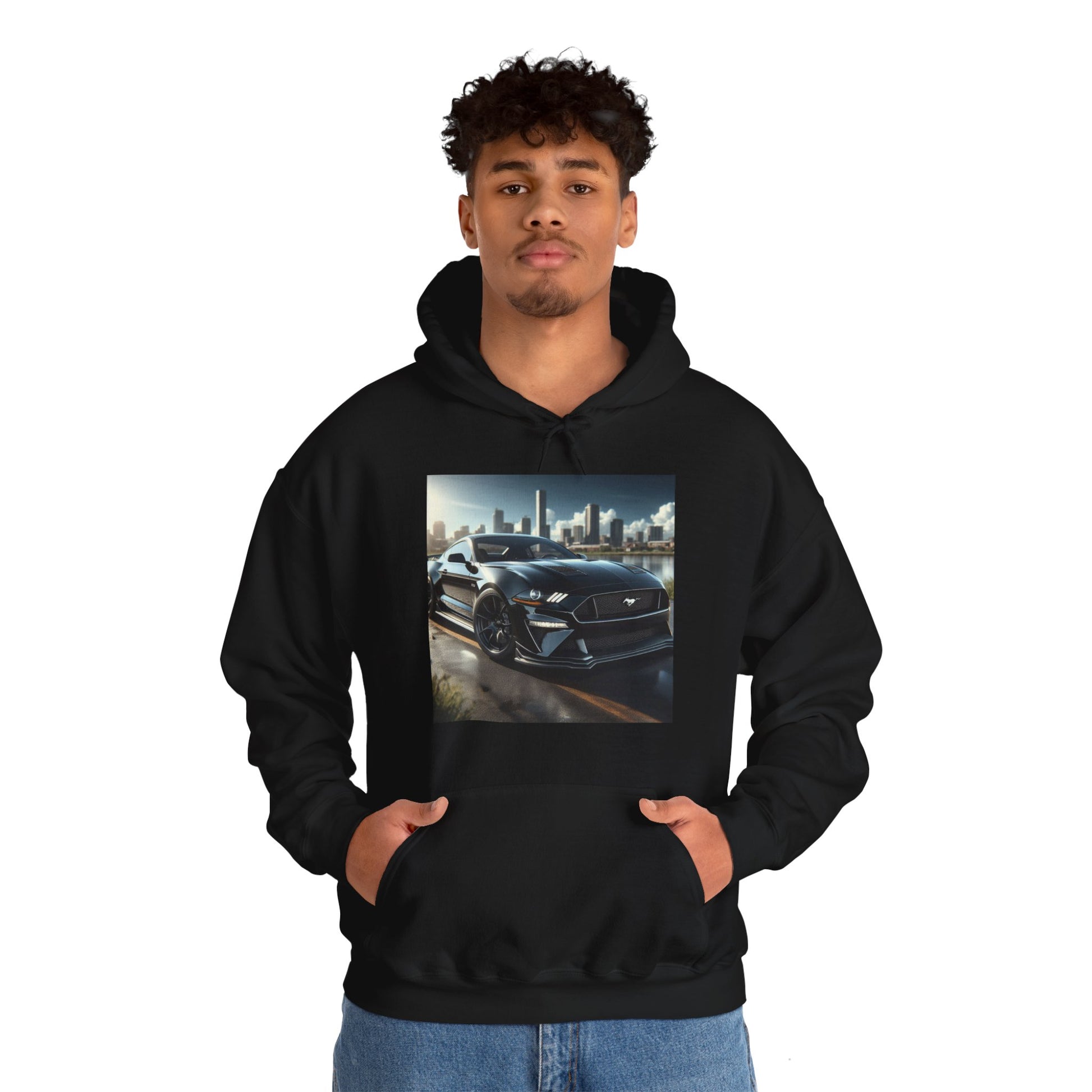 Black Mustang Hoodie Hoodie Printify