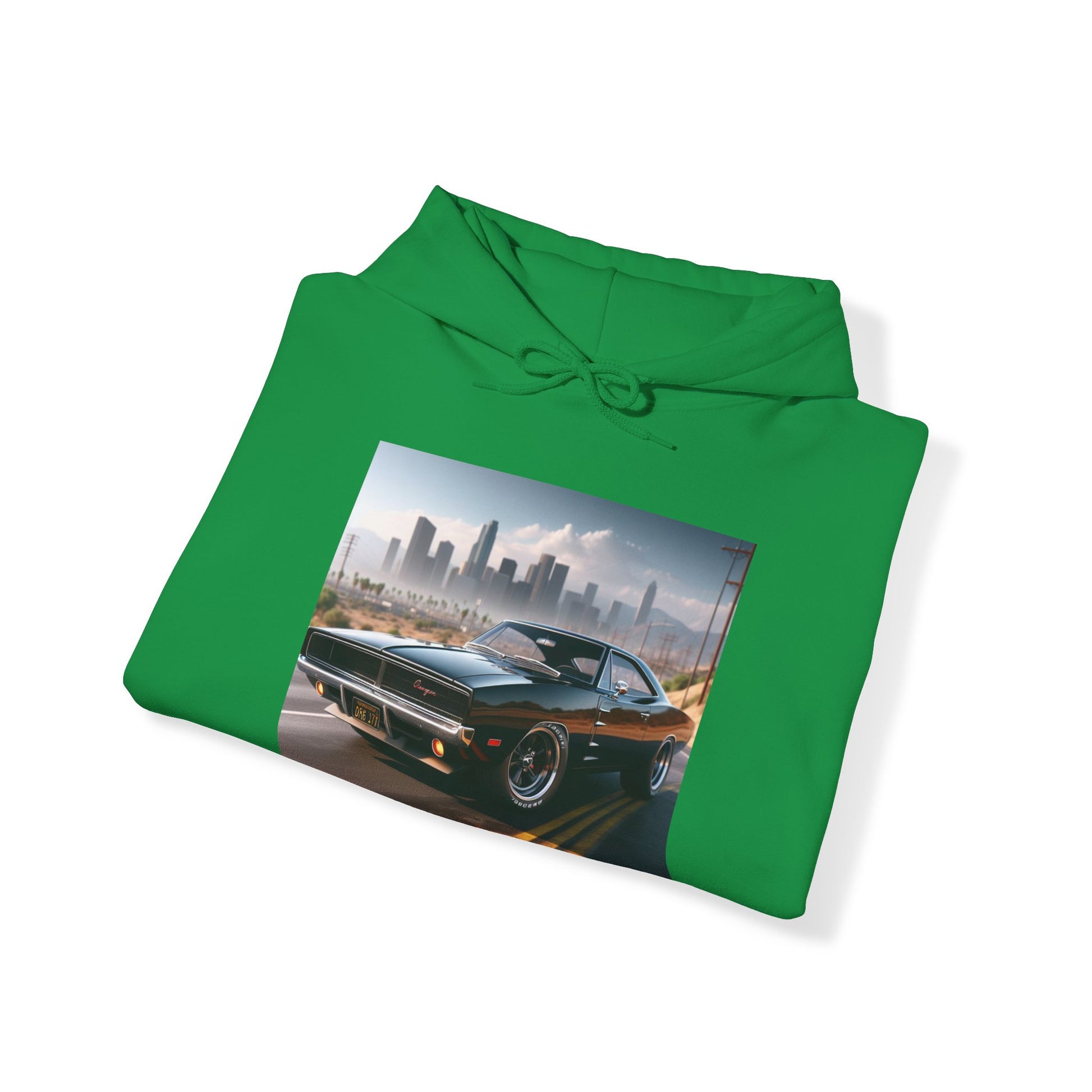 1970 Black Dodge Charger Hoodie Hoodie Printify