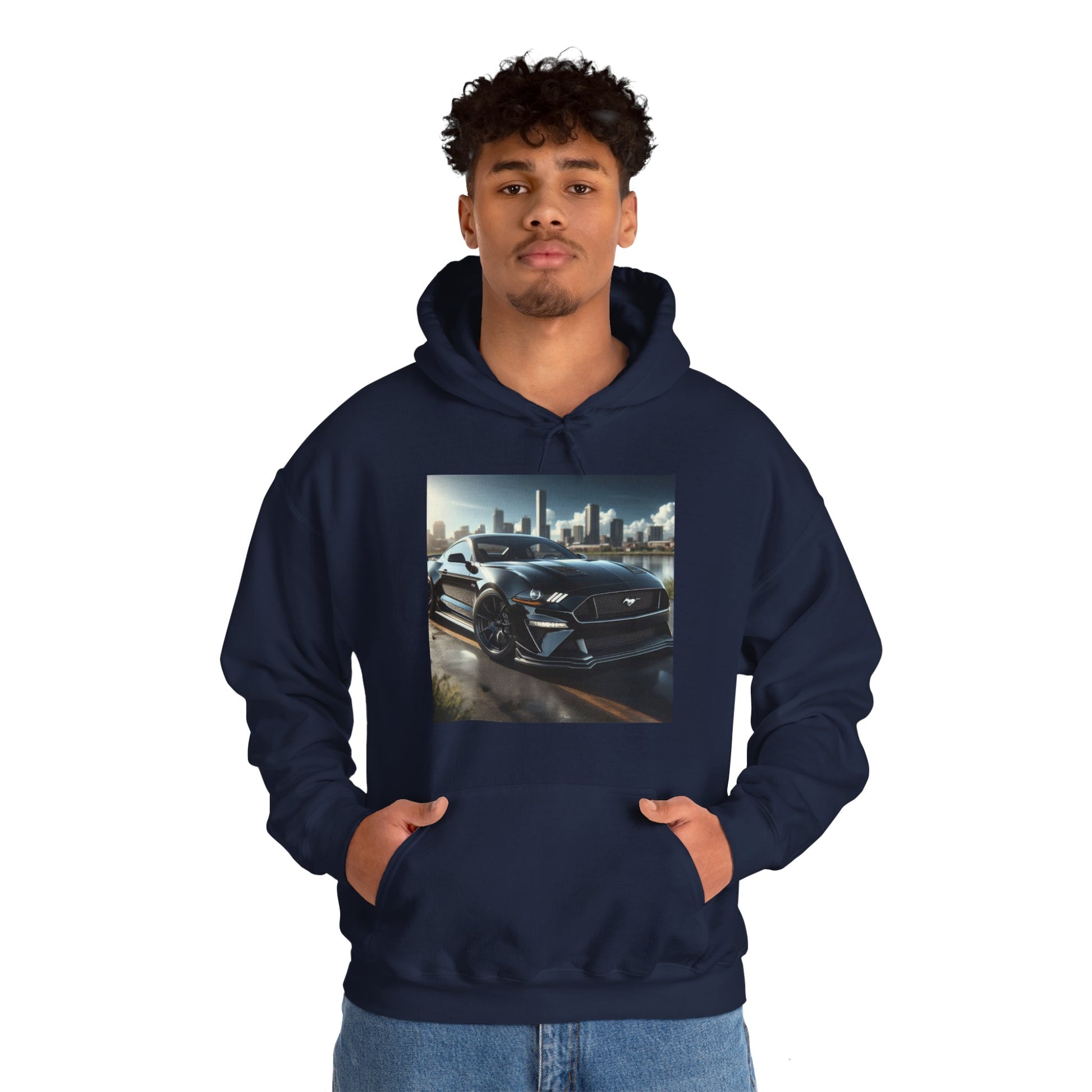 Black Mustang Hoodie Hoodie Printify