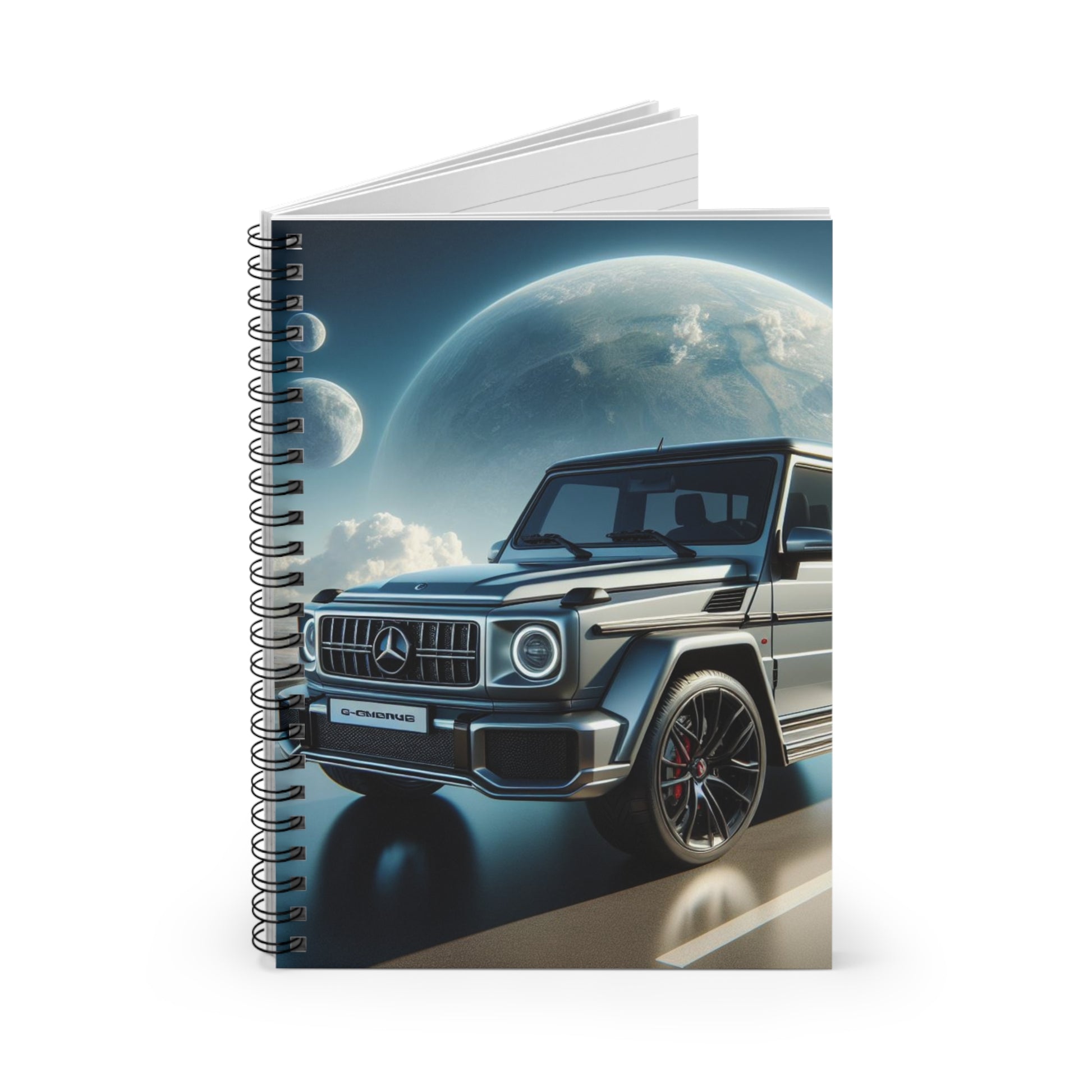 Silver G-Wagon Spiral Notebook Paper products Printify