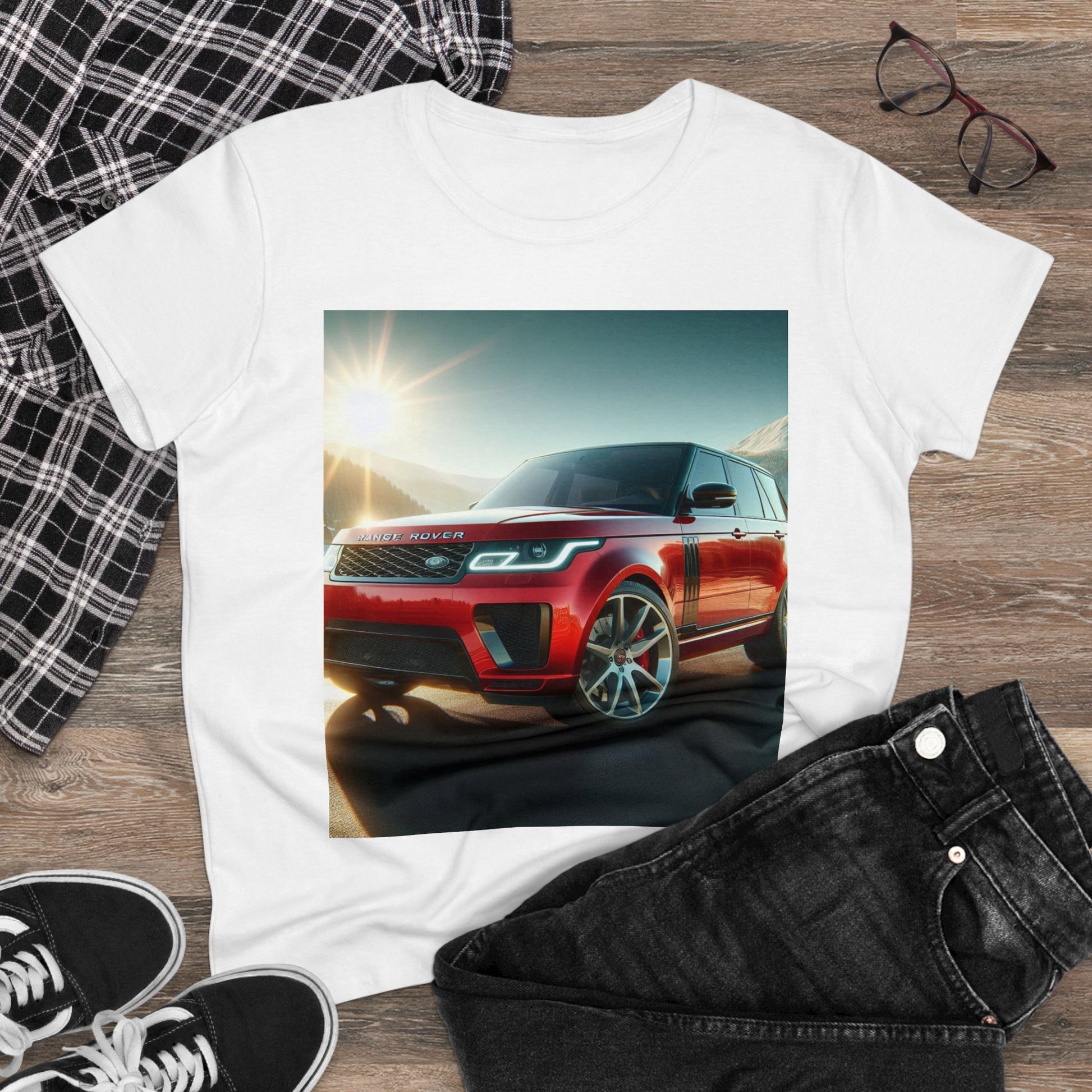 Red Range Rover T-Shirt T-Shirt Printify