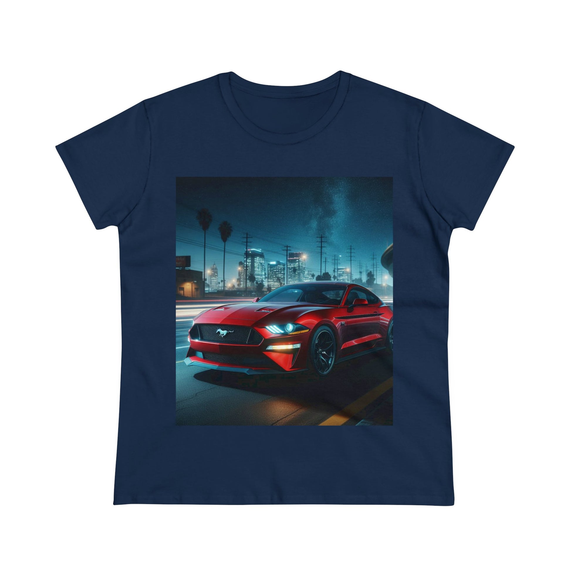 Red Mustang T-Shirt T-Shirt Printify Navy S