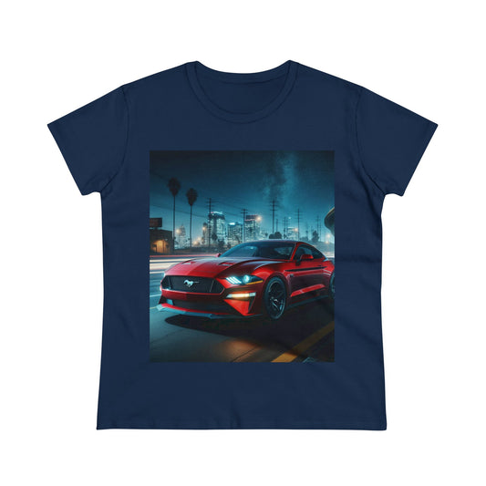 Red Mustang T-Shirt T-Shirt Printify Navy S