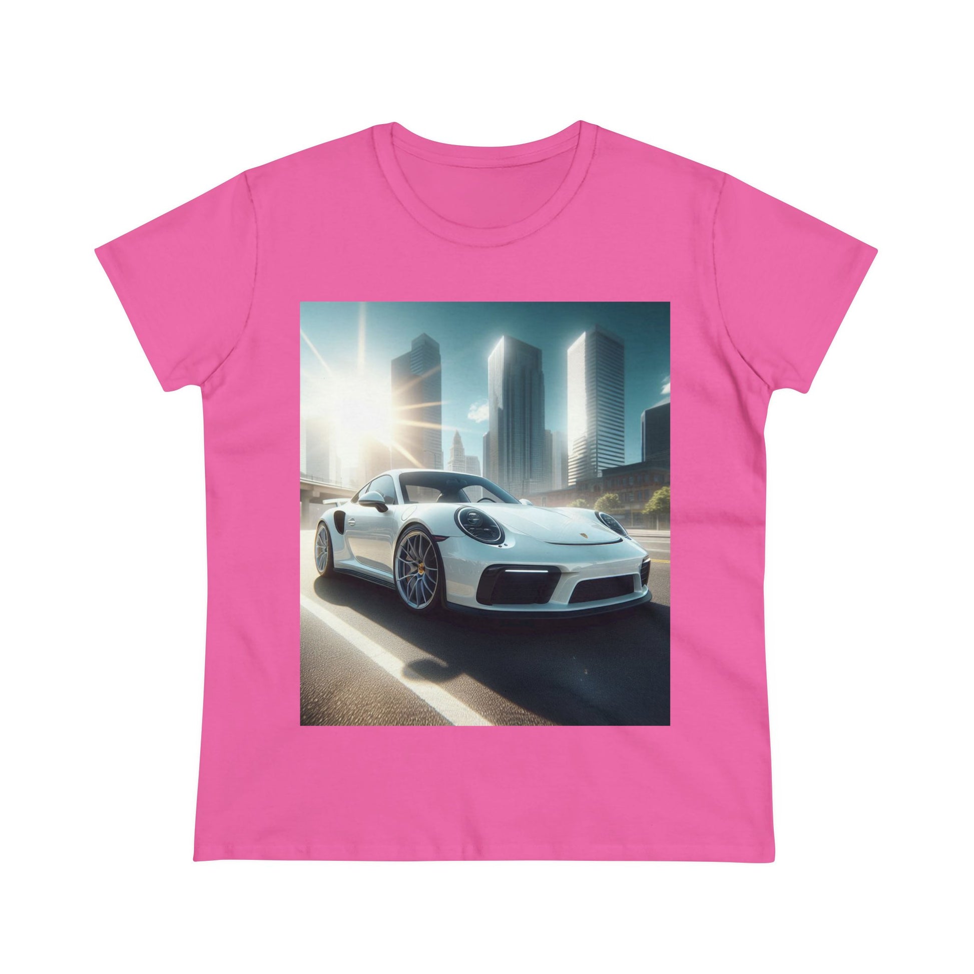 White Porsche T-Shirt T-Shirt Printify Azalea S