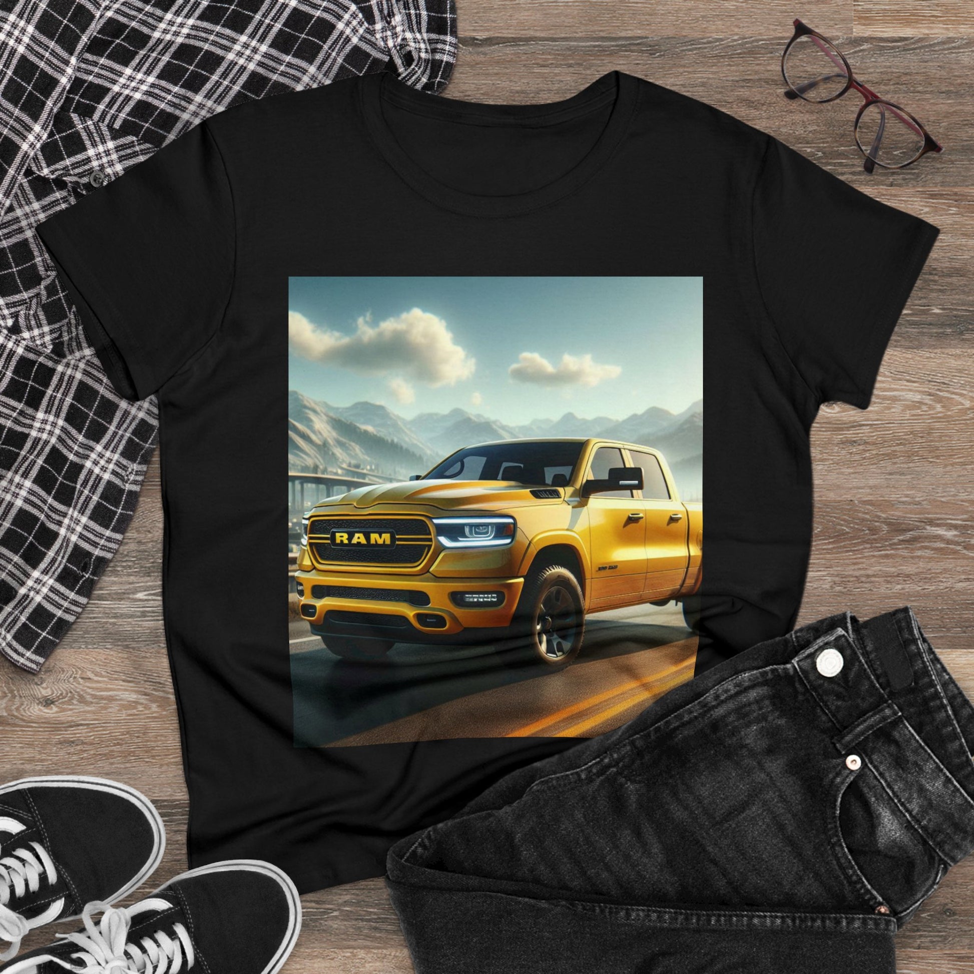 Yellow Dodge Ram T-Shirt T-Shirt Printify