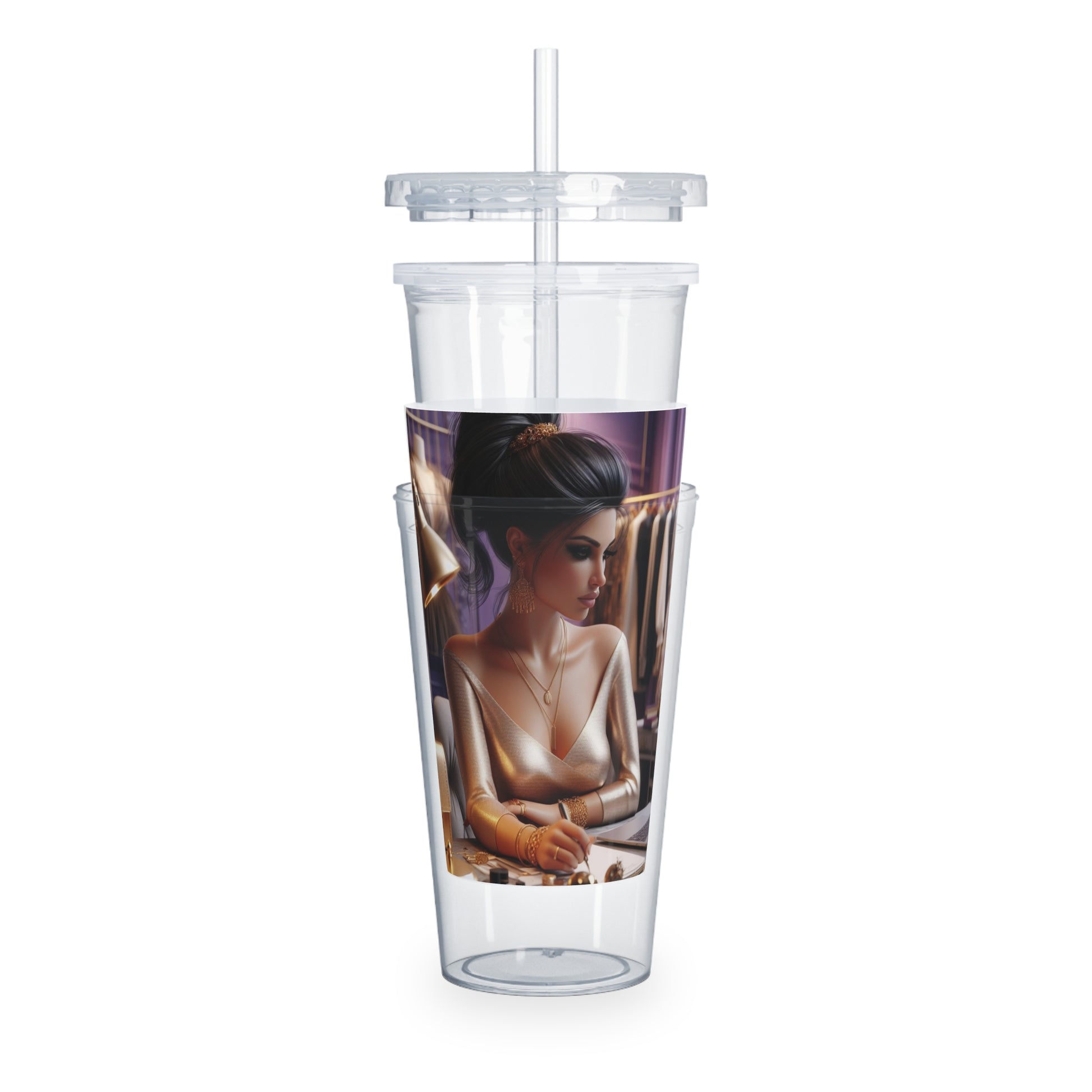 Fashion and Beauty Tumbler with Straw Mug Printify