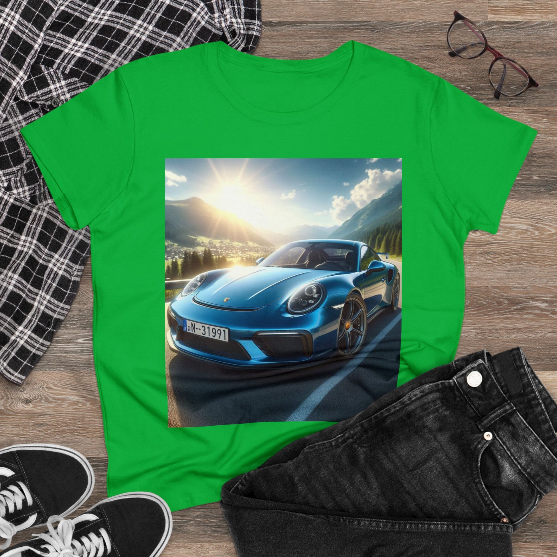 Blue Porsche T-Shirt T-Shirt Printify