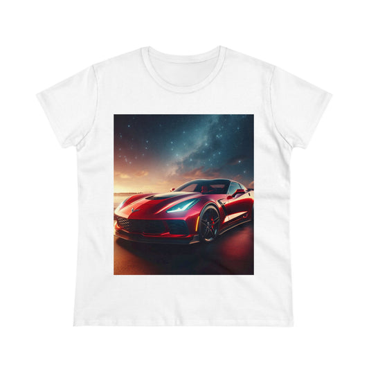 Red Corvette T-Shirt T-Shirt Printify White S