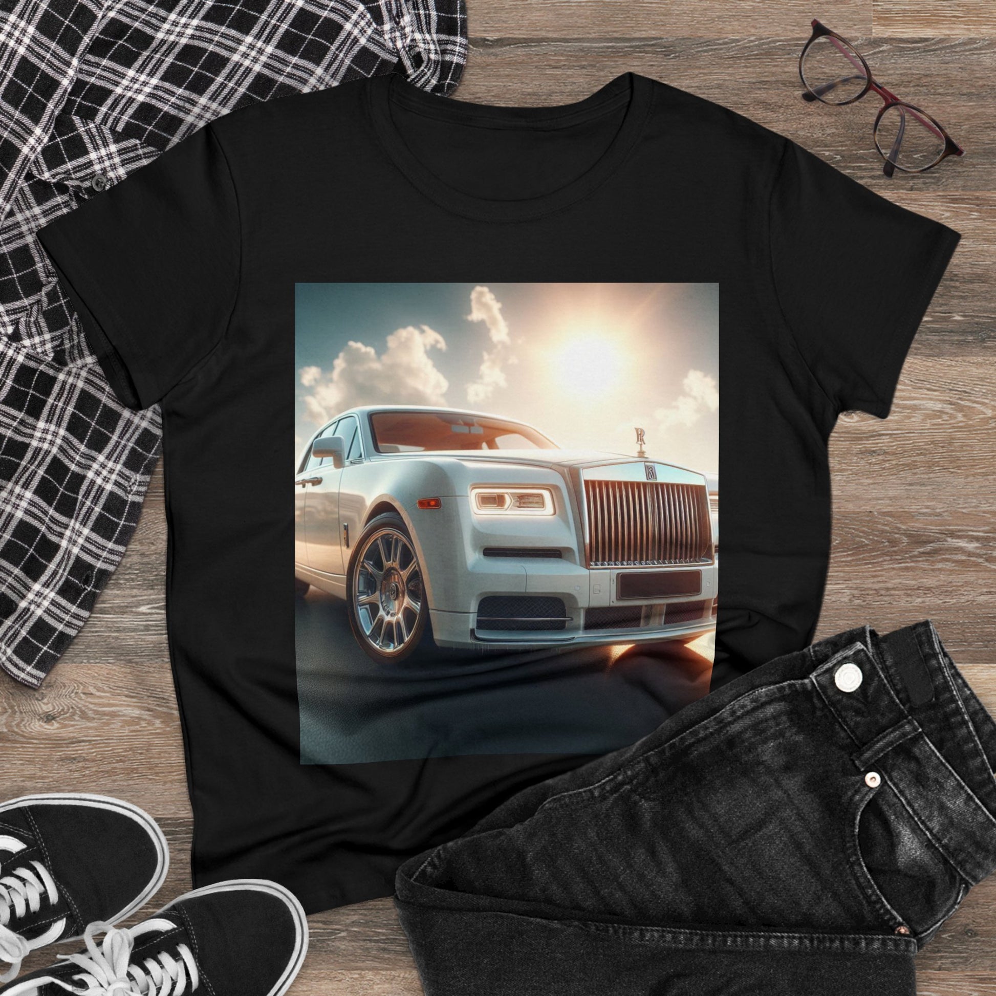 White Rolls Royce T-Shirt T-Shirt Printify