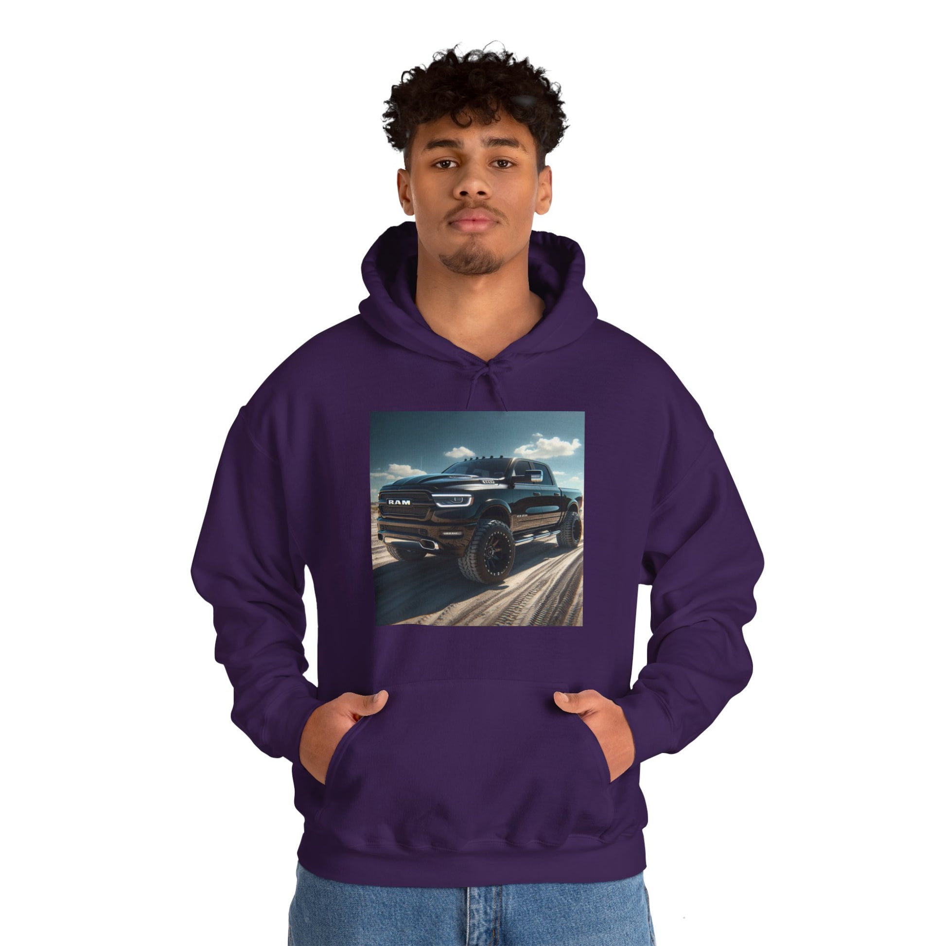 Black Dodge Ram Hoodie Hoodie Printify