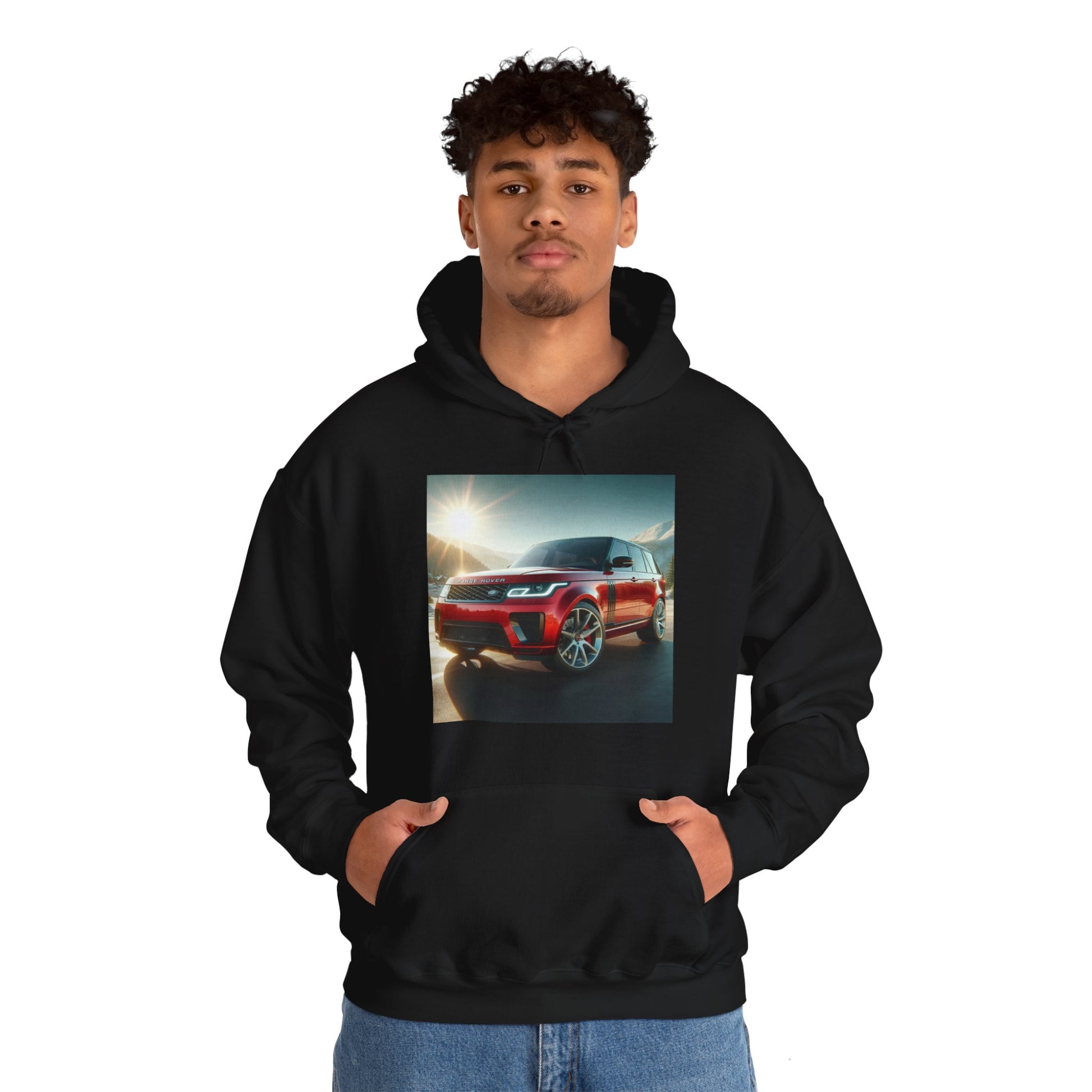 Red Range Rover Hoodie Hoodie Printify