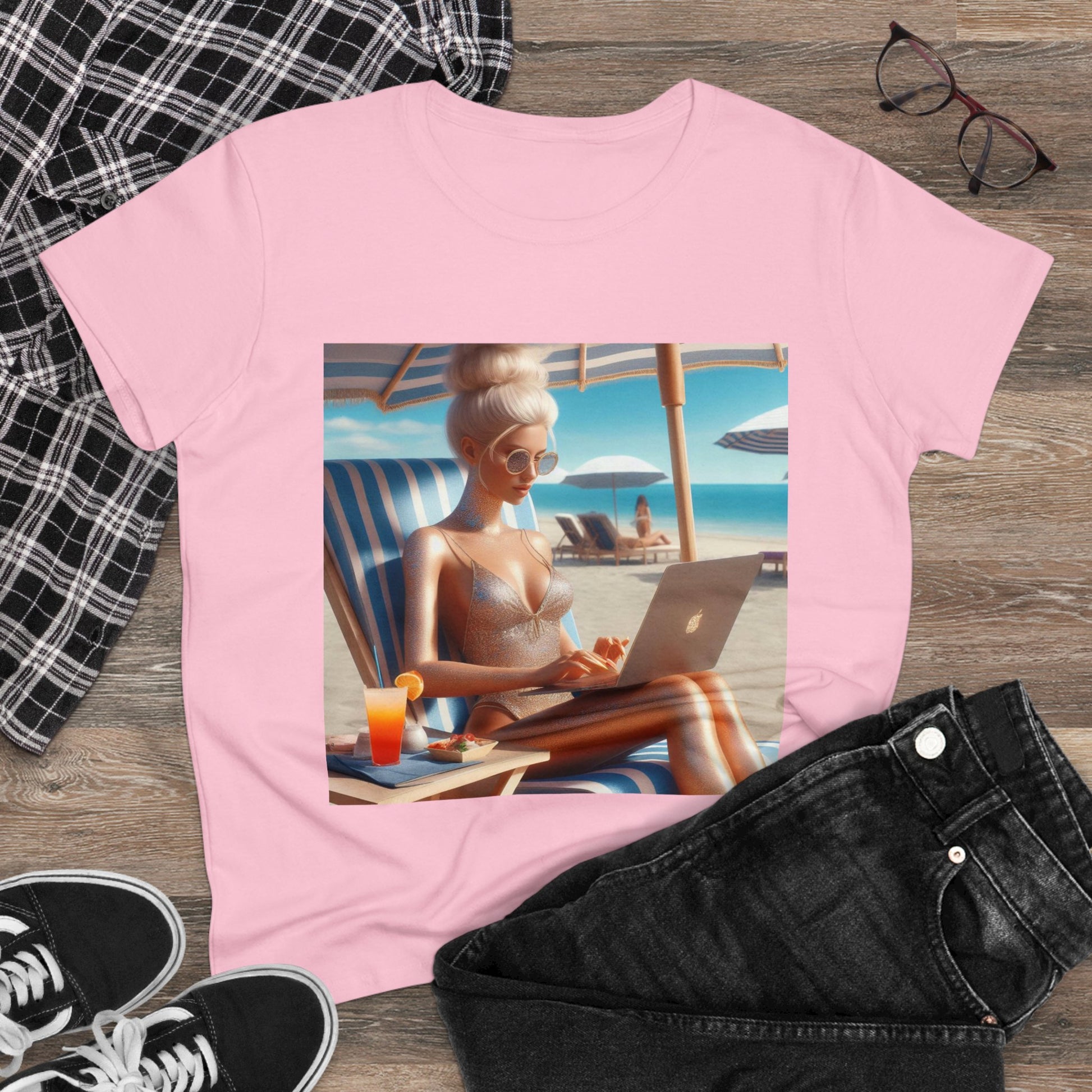 Work Day at the Beach T-Shirt T-Shirt Printify