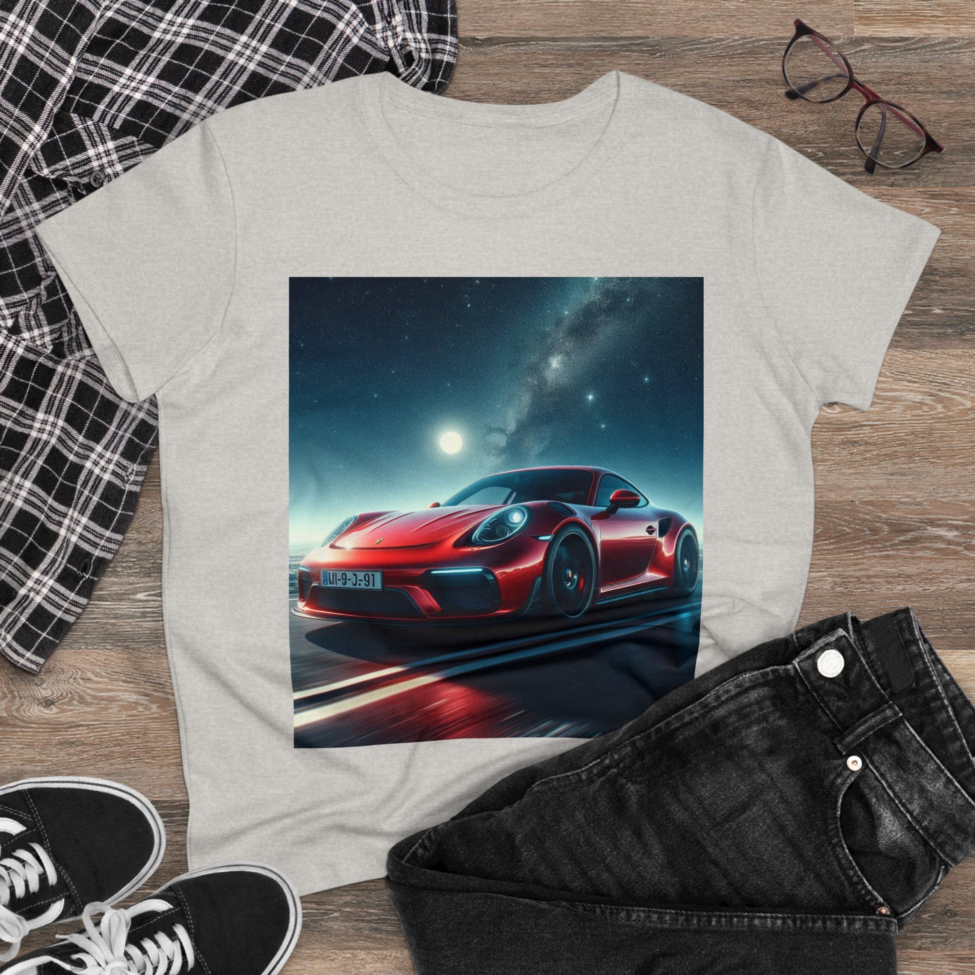 Red Porsche T-Shirt T-Shirt Printify